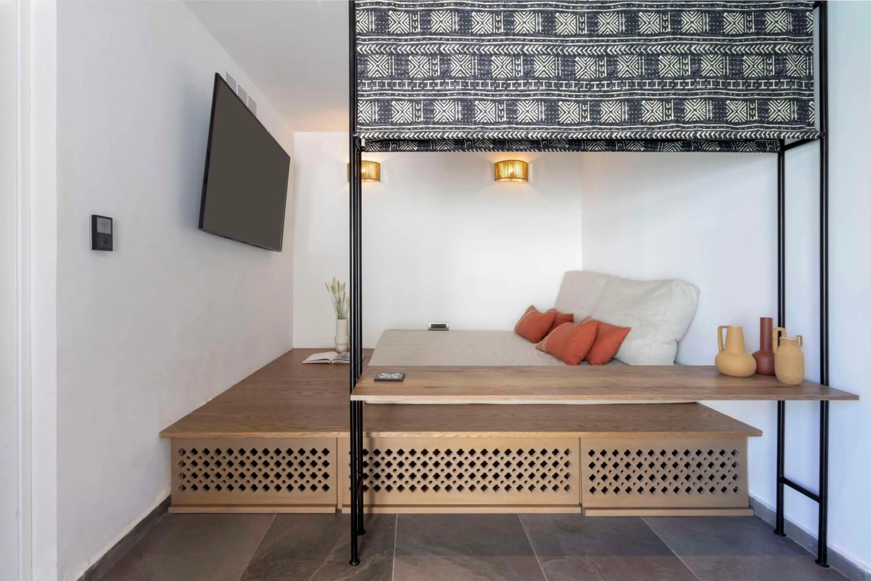 Bed in Aulūs Lindos Rhodes, Curio Collection by Hilton