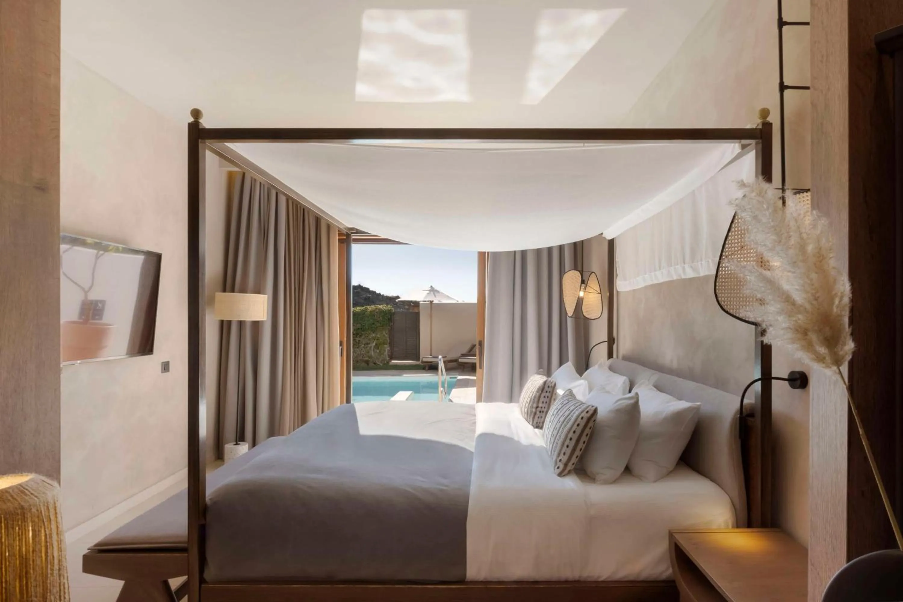 Bed in Aulūs Lindos Rhodes, Curio Collection by Hilton