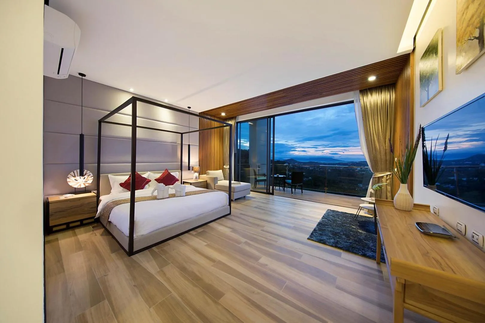 Bed in Samui Sea Star Villa