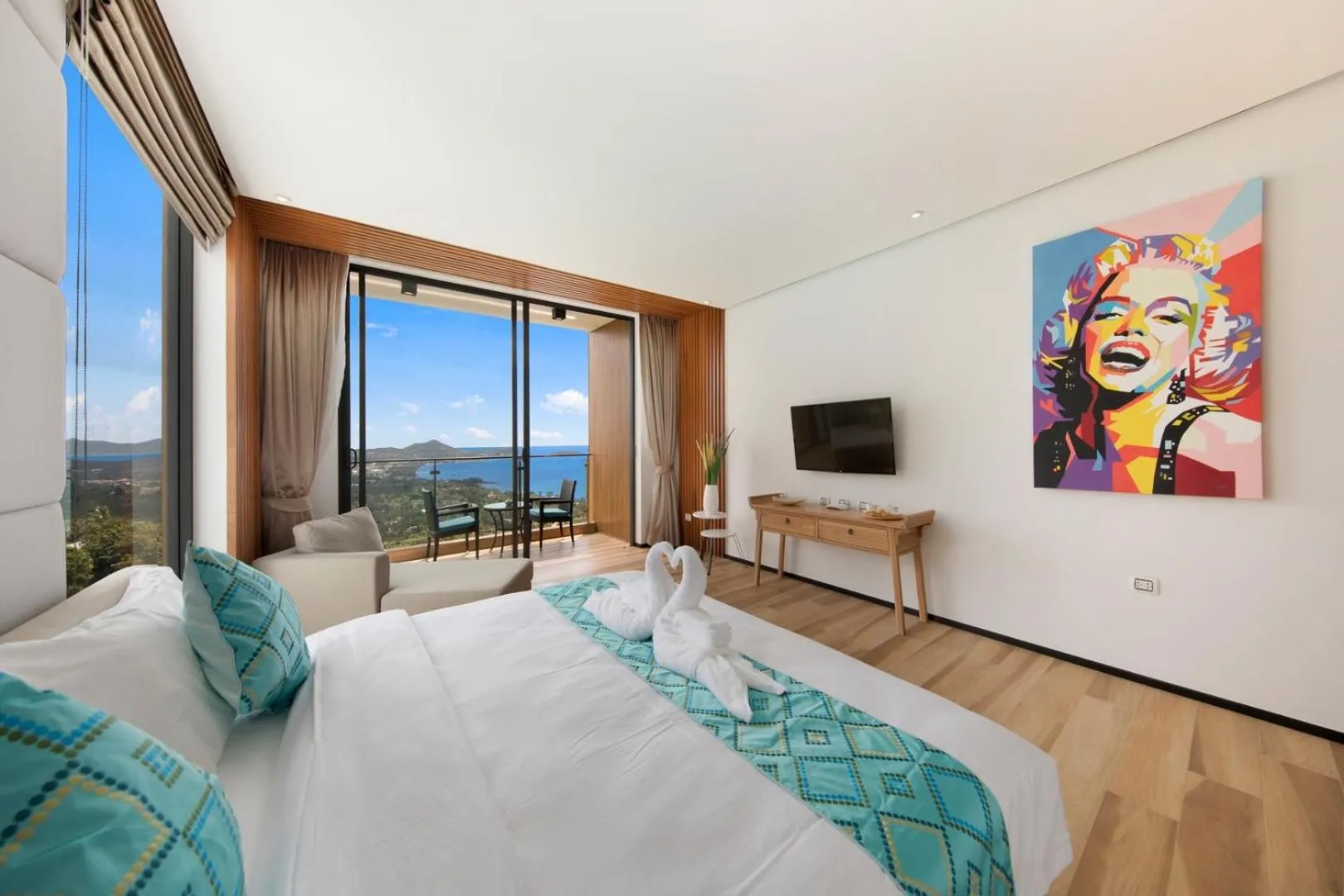 Bed in Samui Sea Star Villa