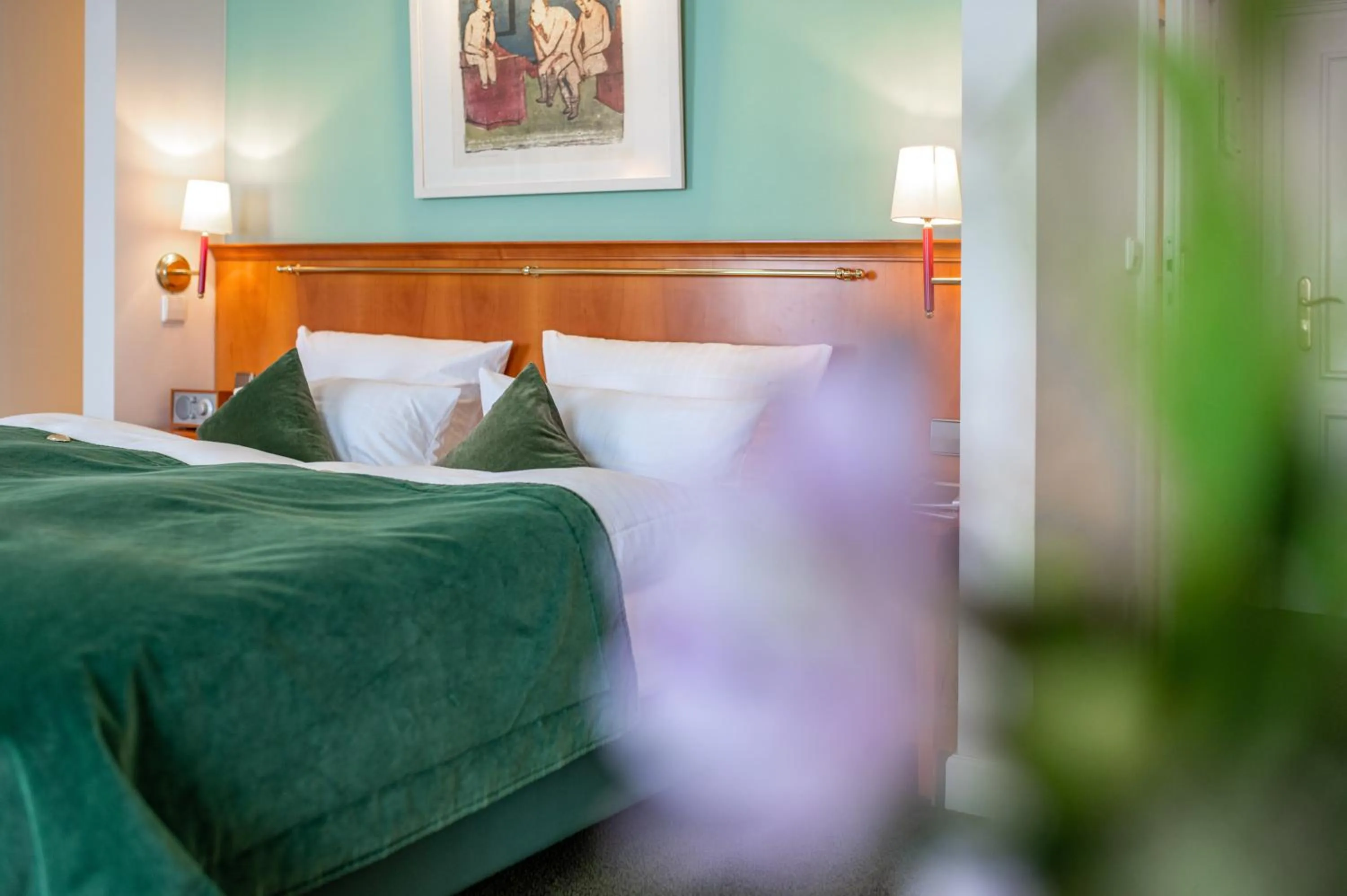 Bed in Romantik Hotel Kleber Post