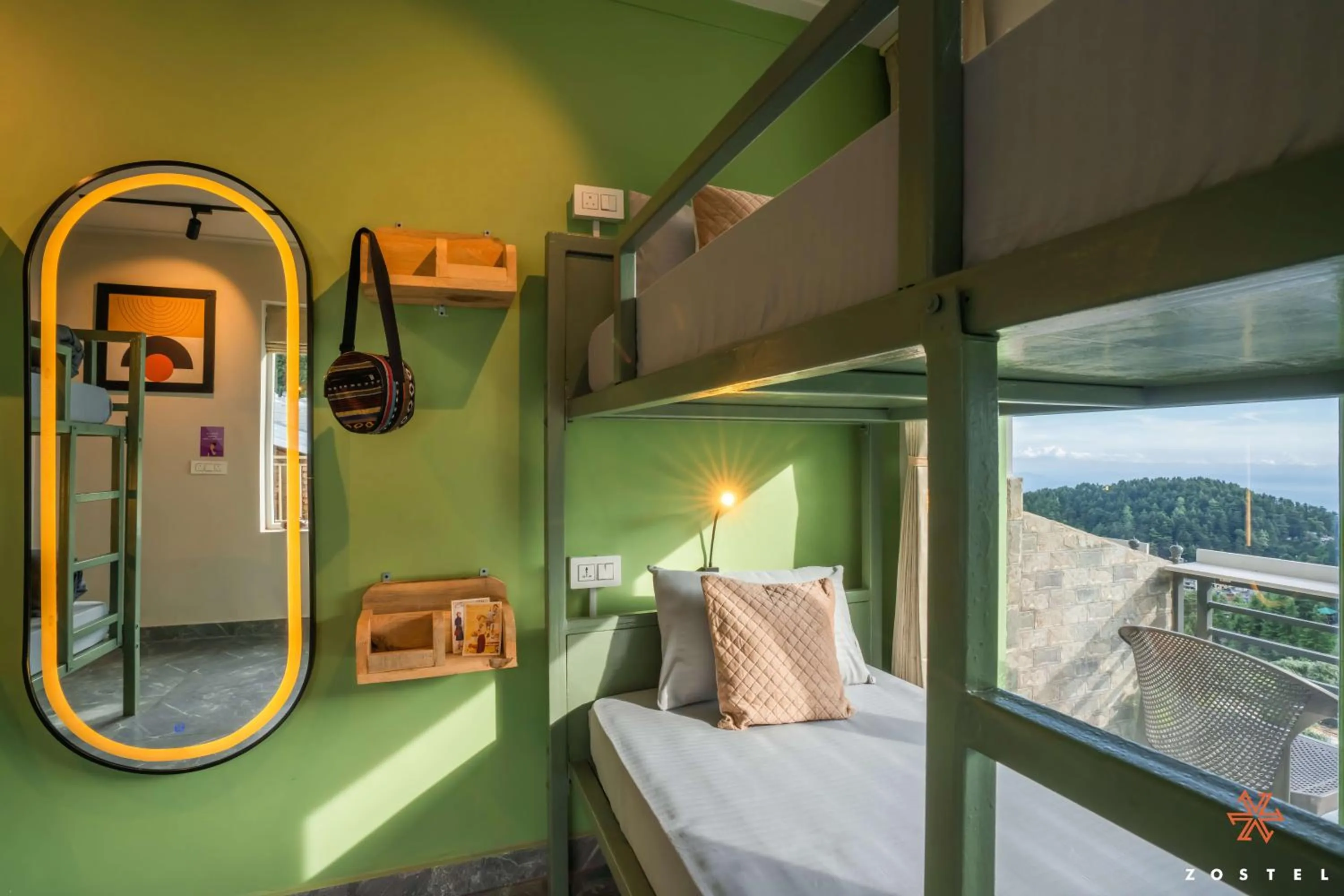 Bed in Zostel Dharamkot