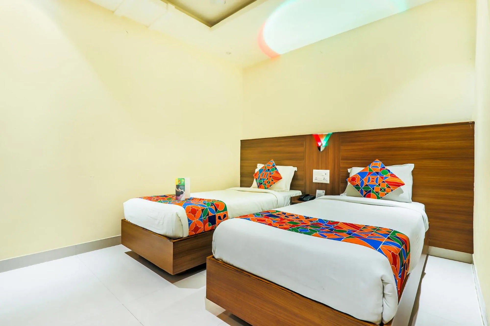 View (from property/room), Bed in FabHotel Rr Grand - Next To Trendset Mall