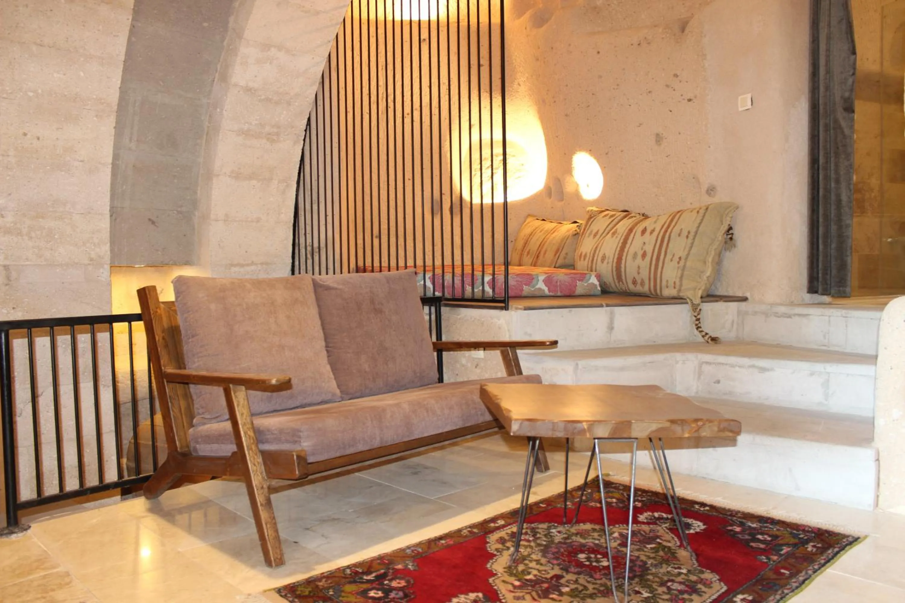 Bathroom in Helike Cave Suites