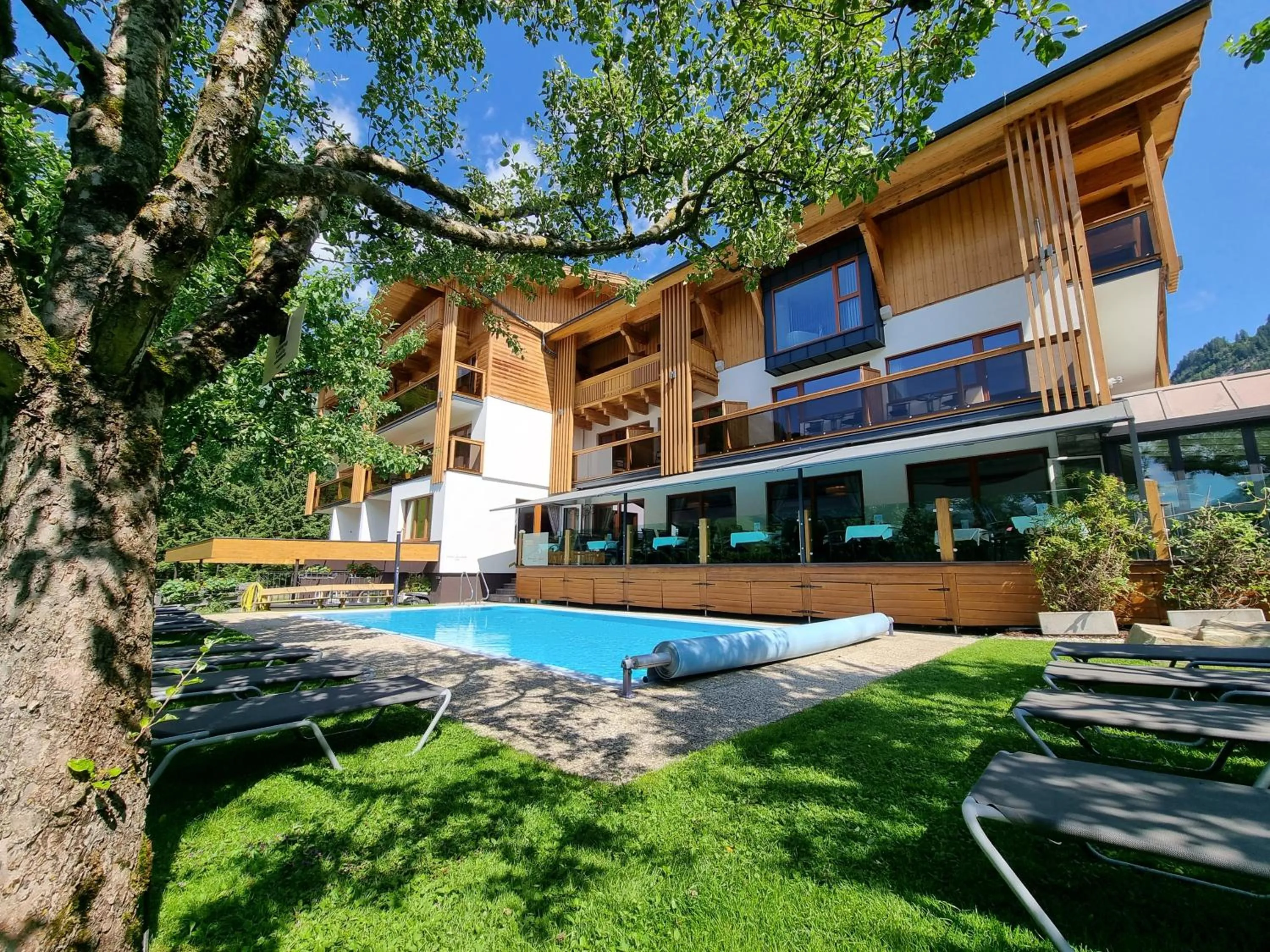 Pool view in Hotel Alpina