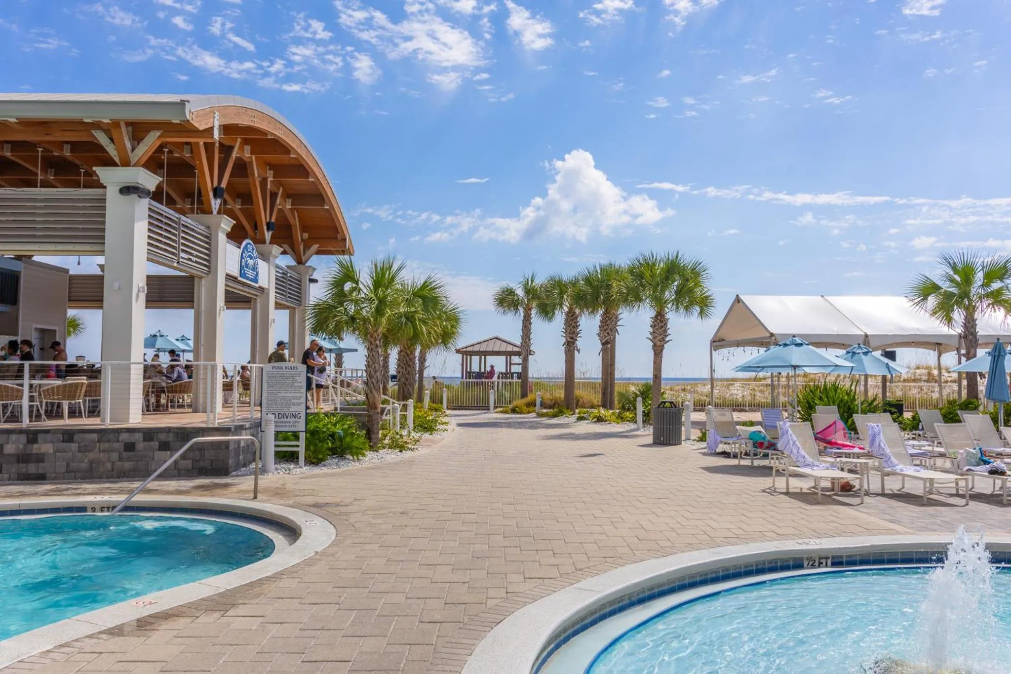 Pool view in Hilton Pensacola Beach