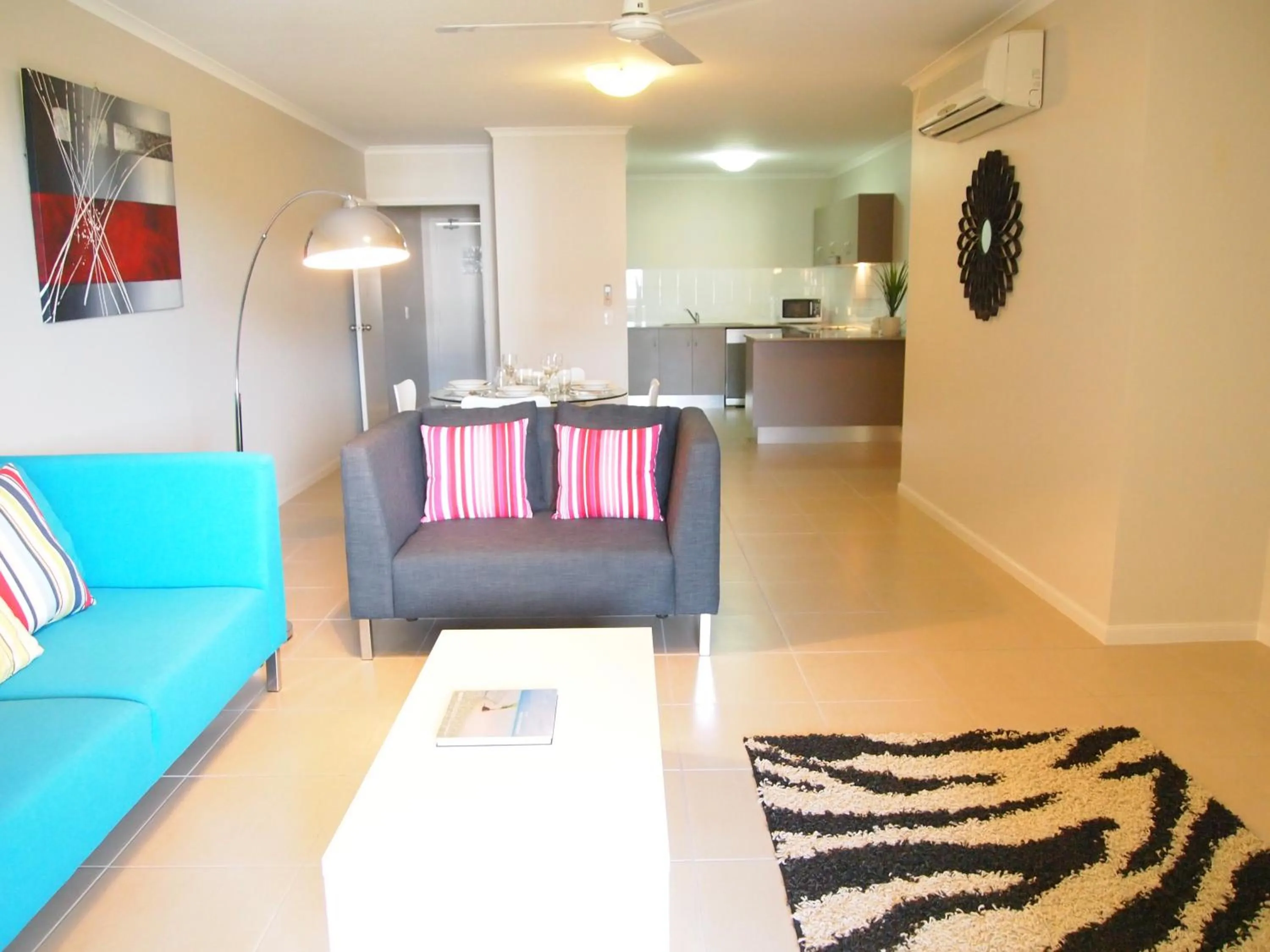 Seating area in Edge Apartments Cairns