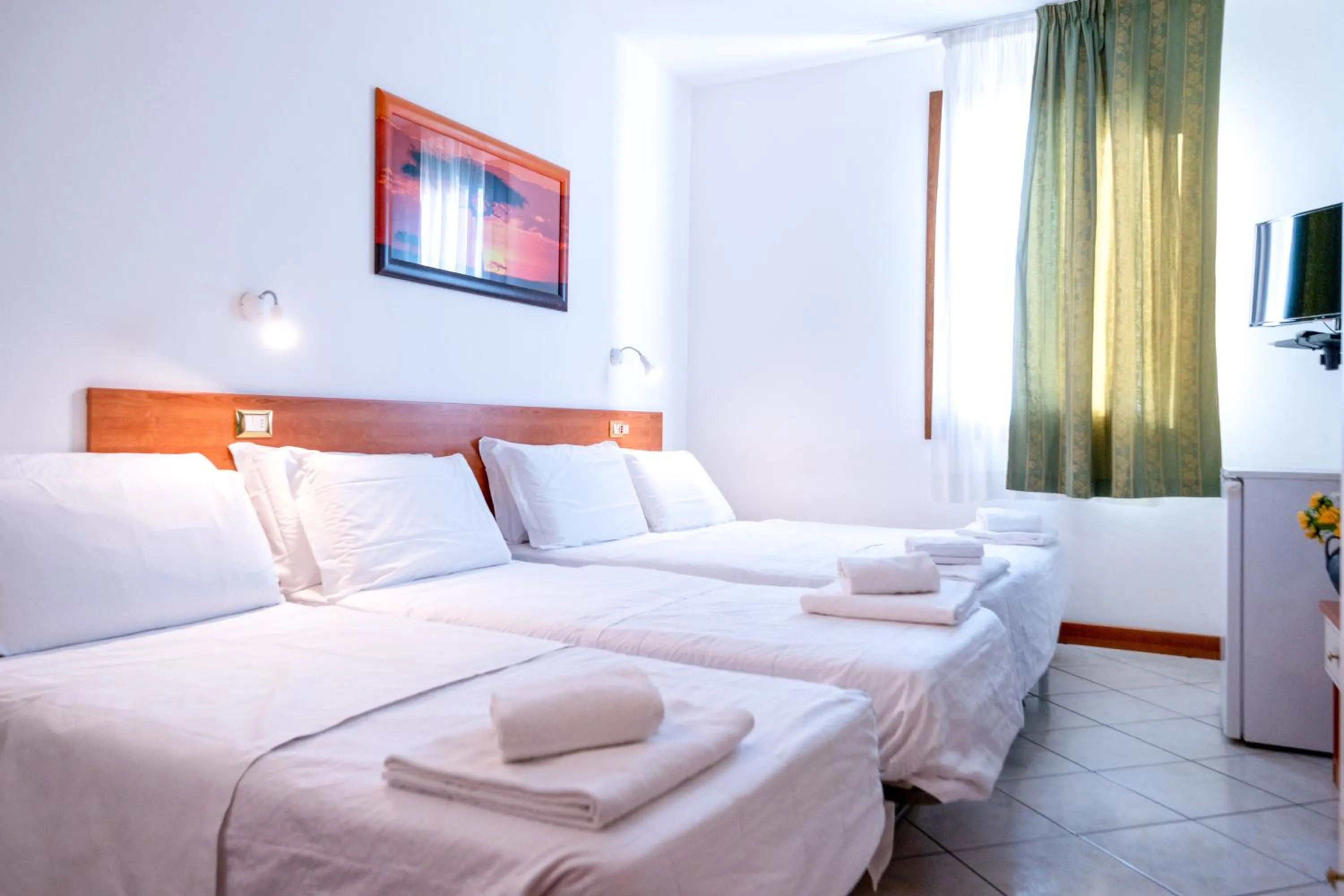 Bed in Hotel New Aurora Venice