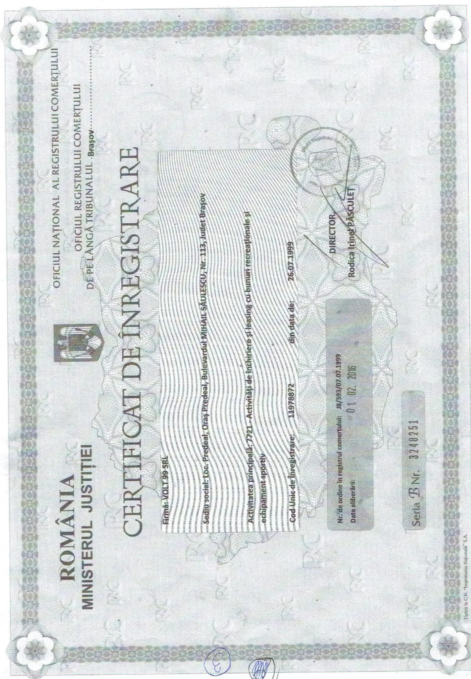 Logo/Certificate/Sign in Pension Casa Bradul