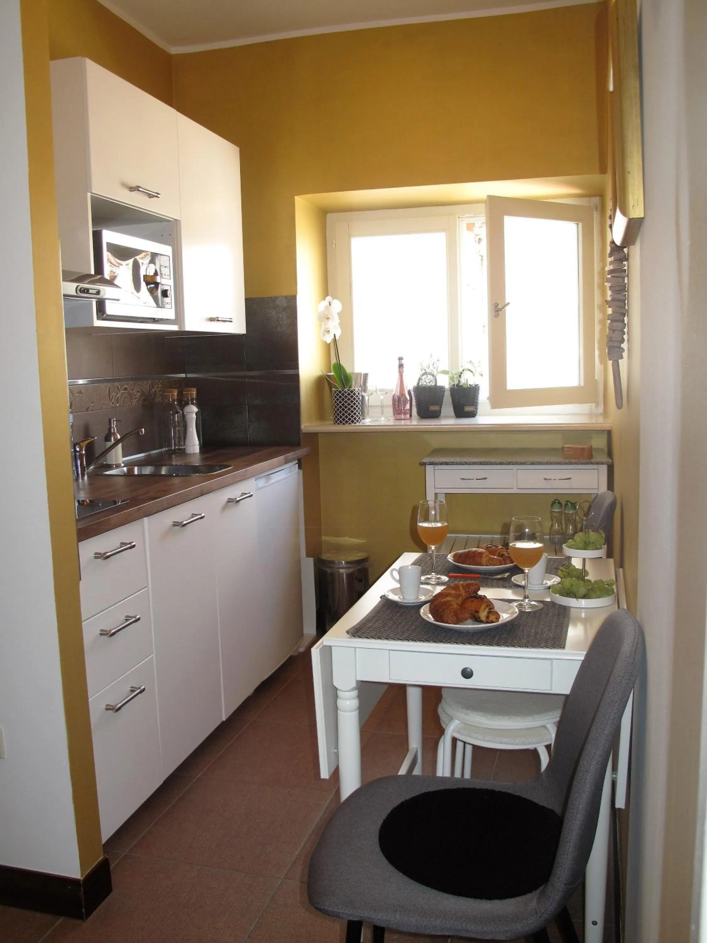 Kitchen or kitchenette in Studio Apartment Sofia - Poreč Old Town Quiet Oasis with FREE parking
