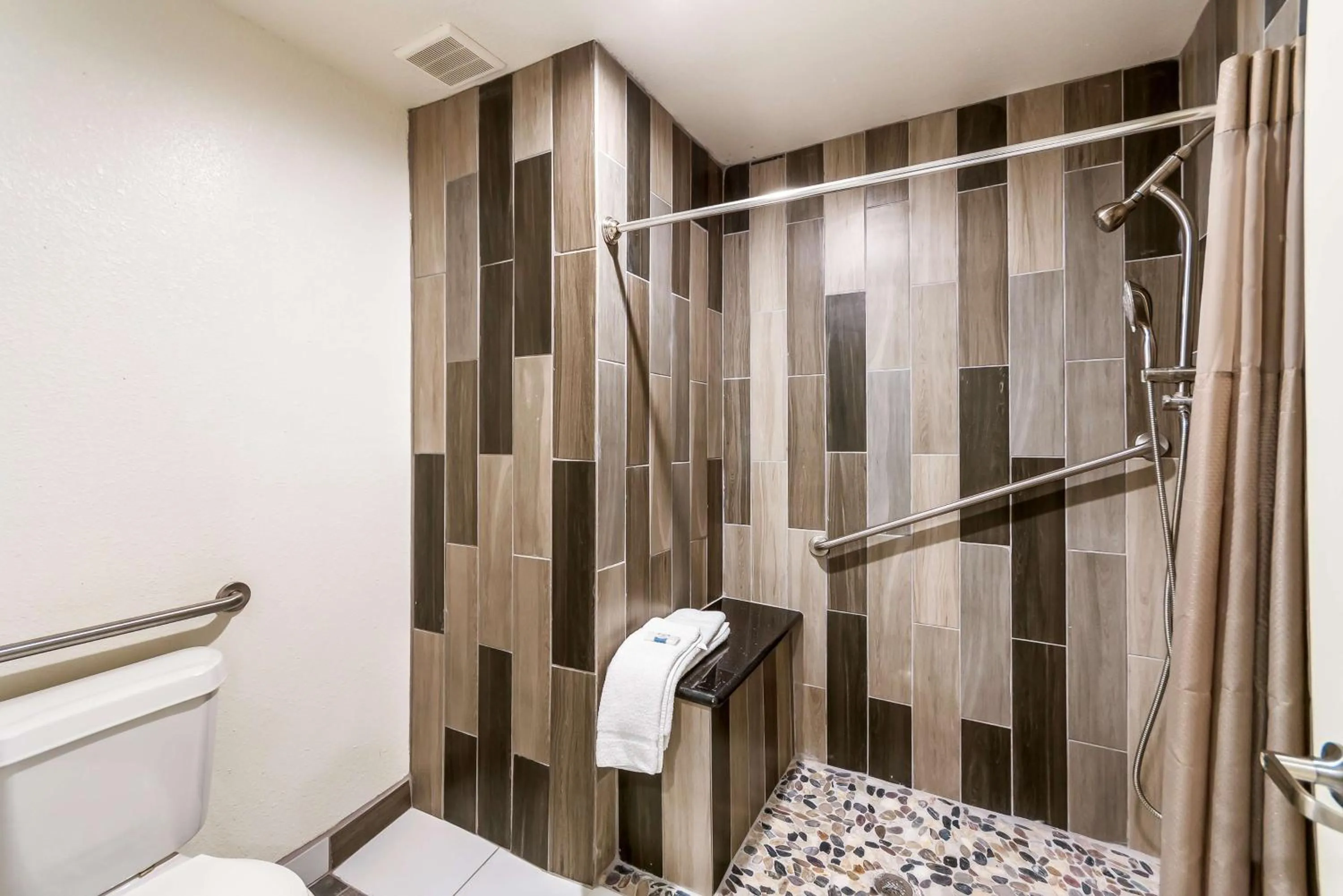 Shower in Studio 6-Huntsville, TX