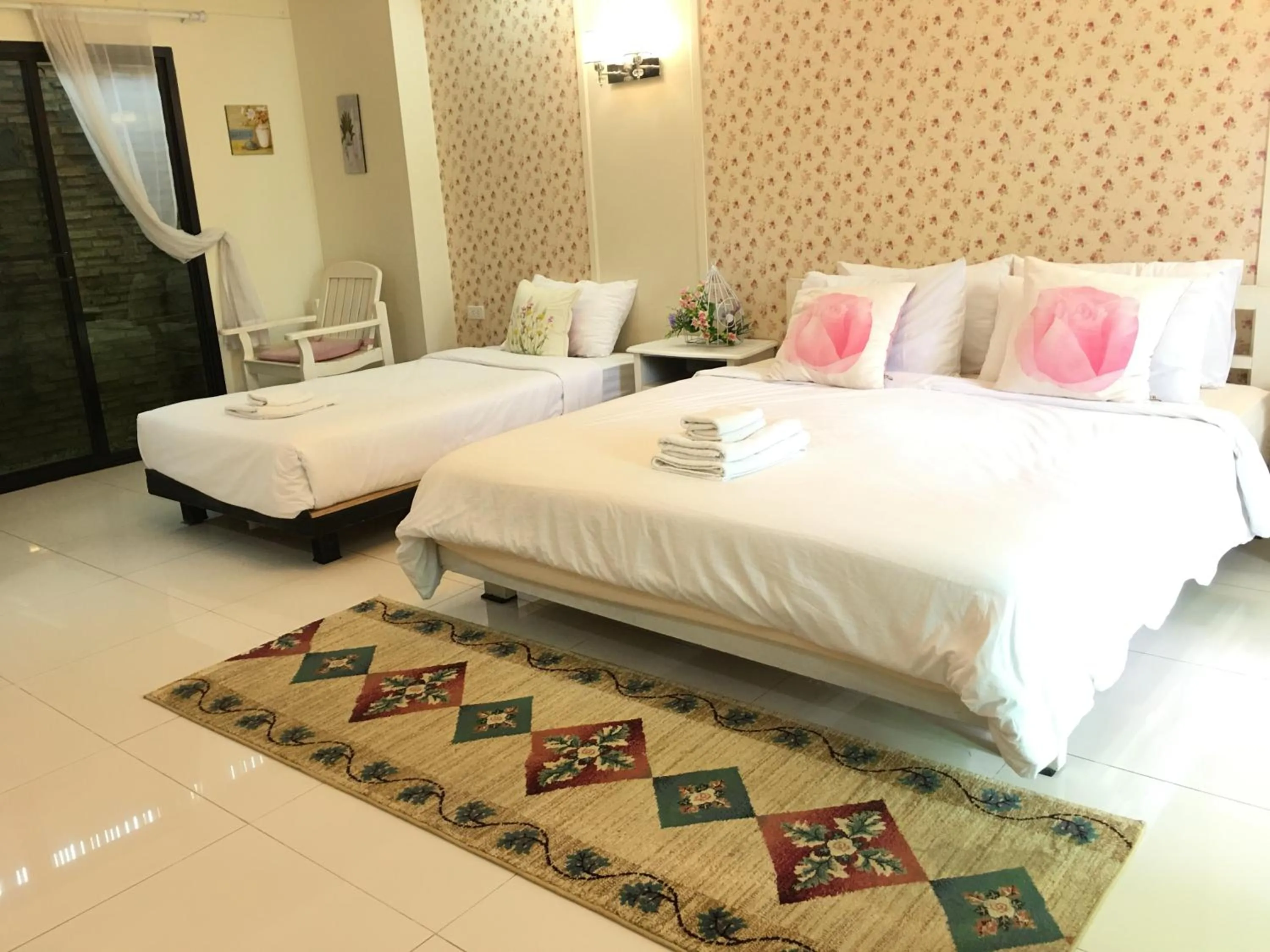 Bed in Nan Rim Nam Resort