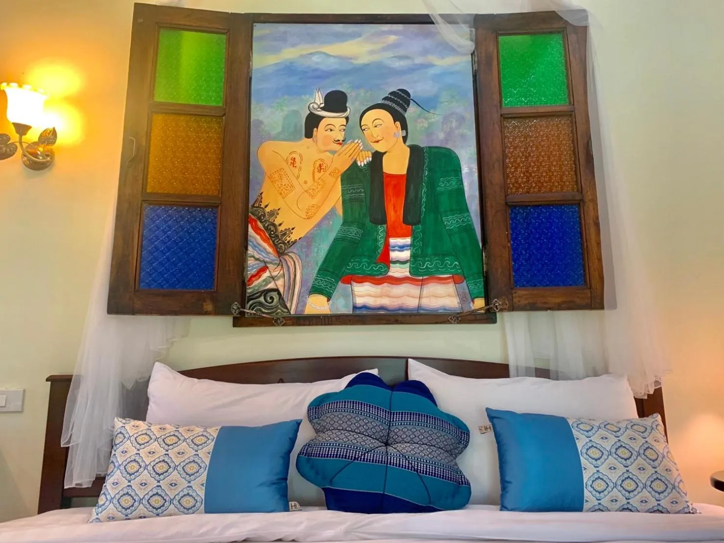 Bed in Nan Rim Nam Resort