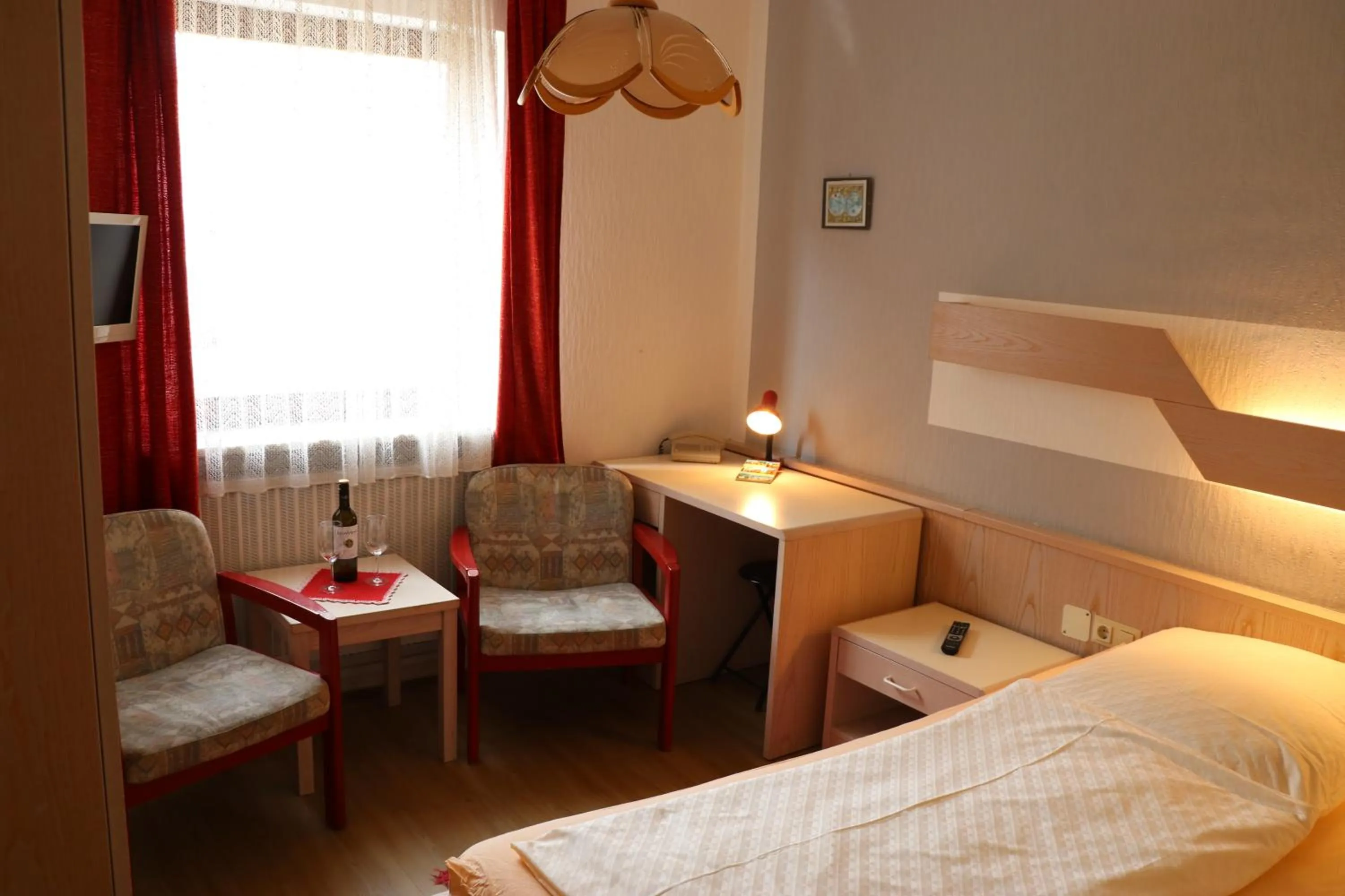 Seating area, Bed in Gasthof Post