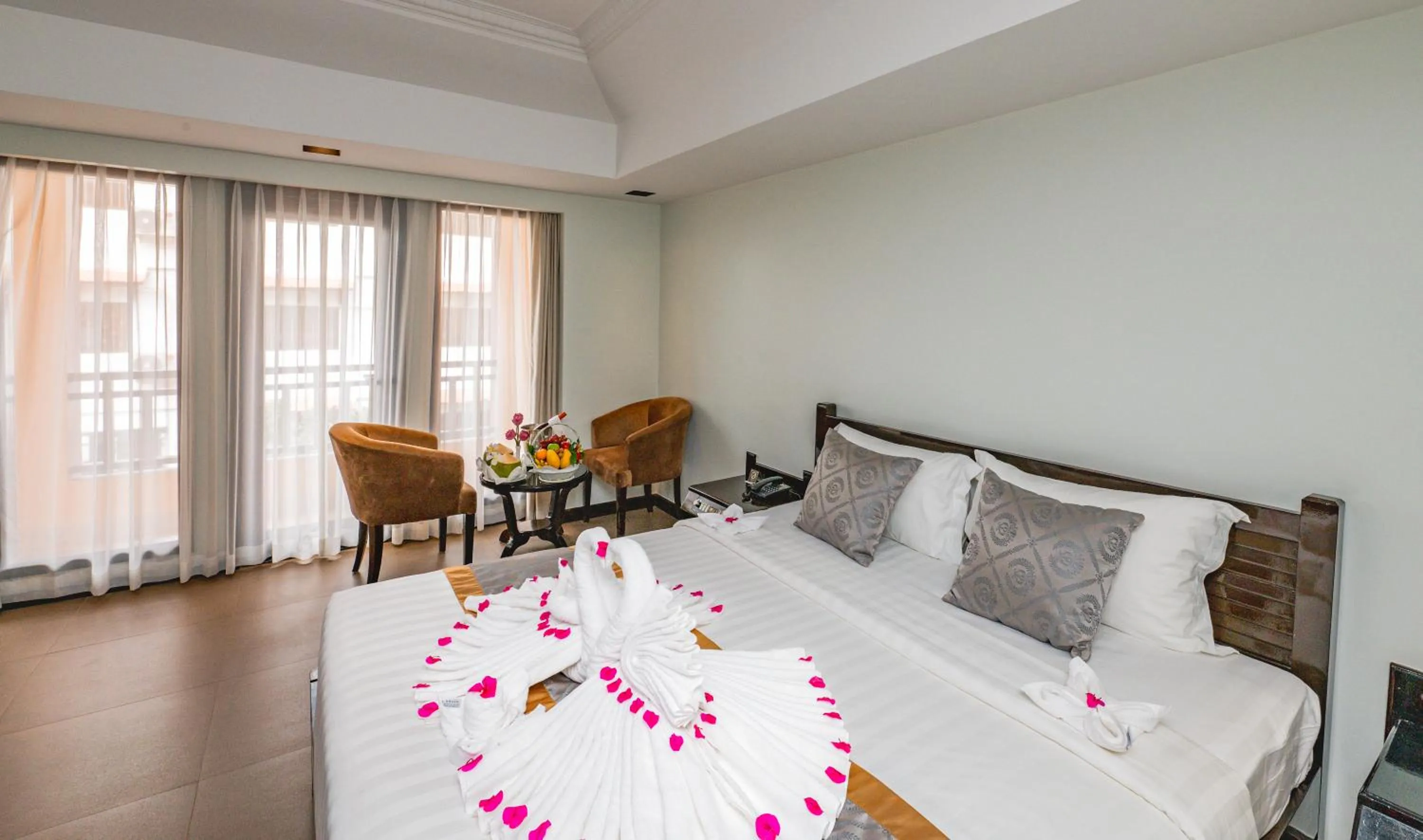 Photo of the whole room, Bed in Sokchea Angkor Hotel