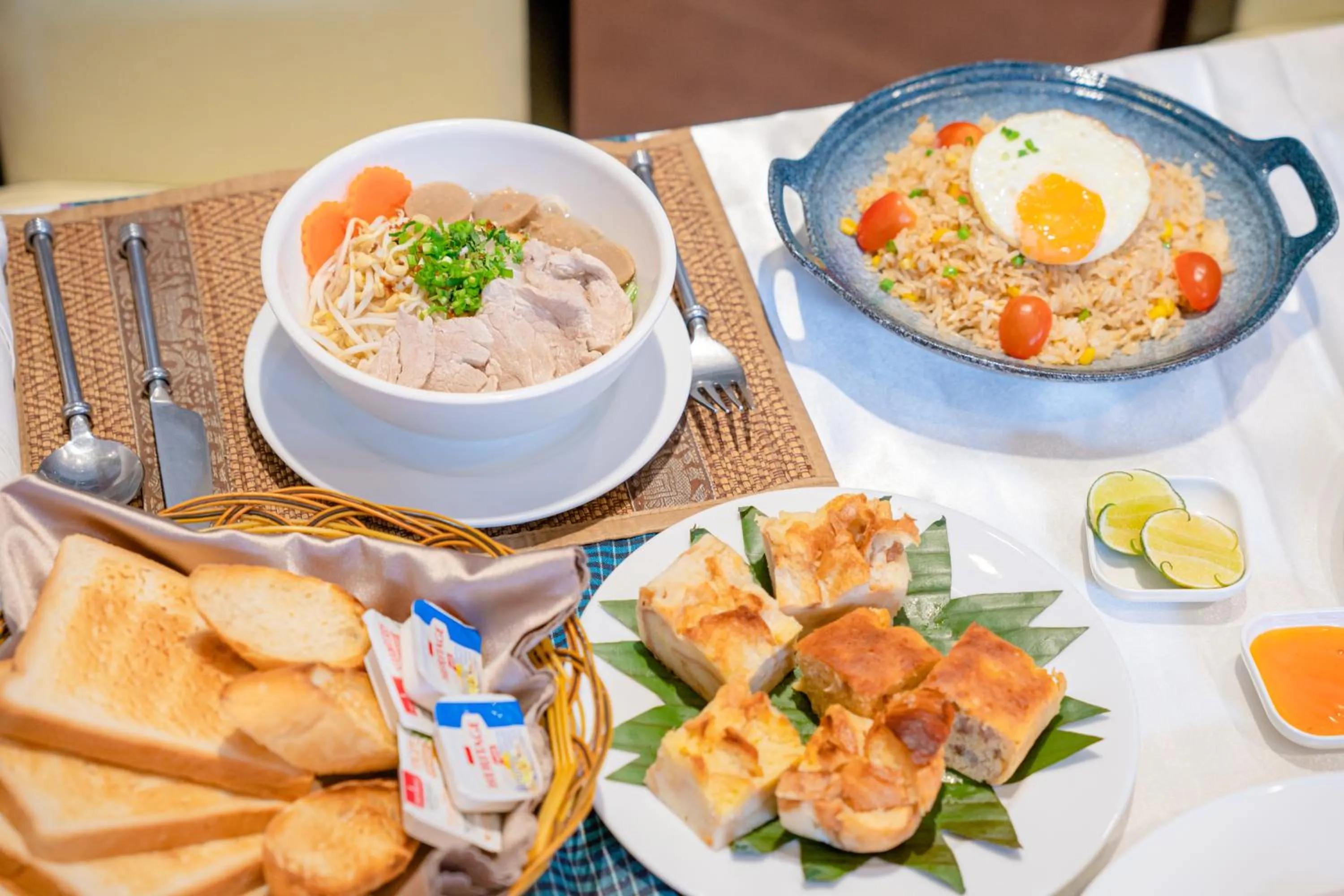 Asian breakfast in Sokchea Angkor Hotel