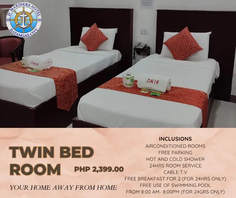 Budget Twin Room in D'Mariners Inn Hotel Budget Twin Room in D'Mariners Inn Hotel