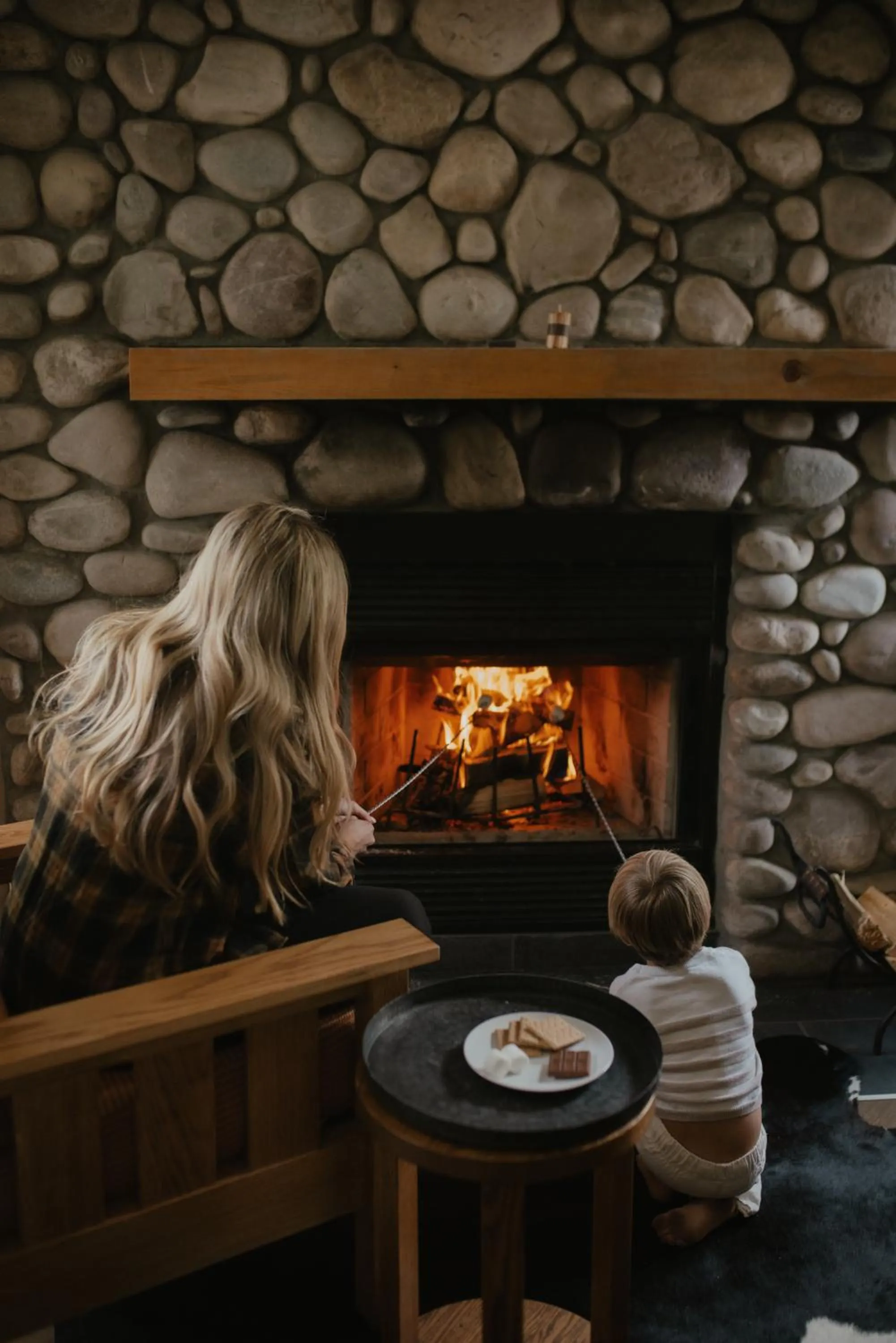 fireplace in Buffalo Mountain Lodge