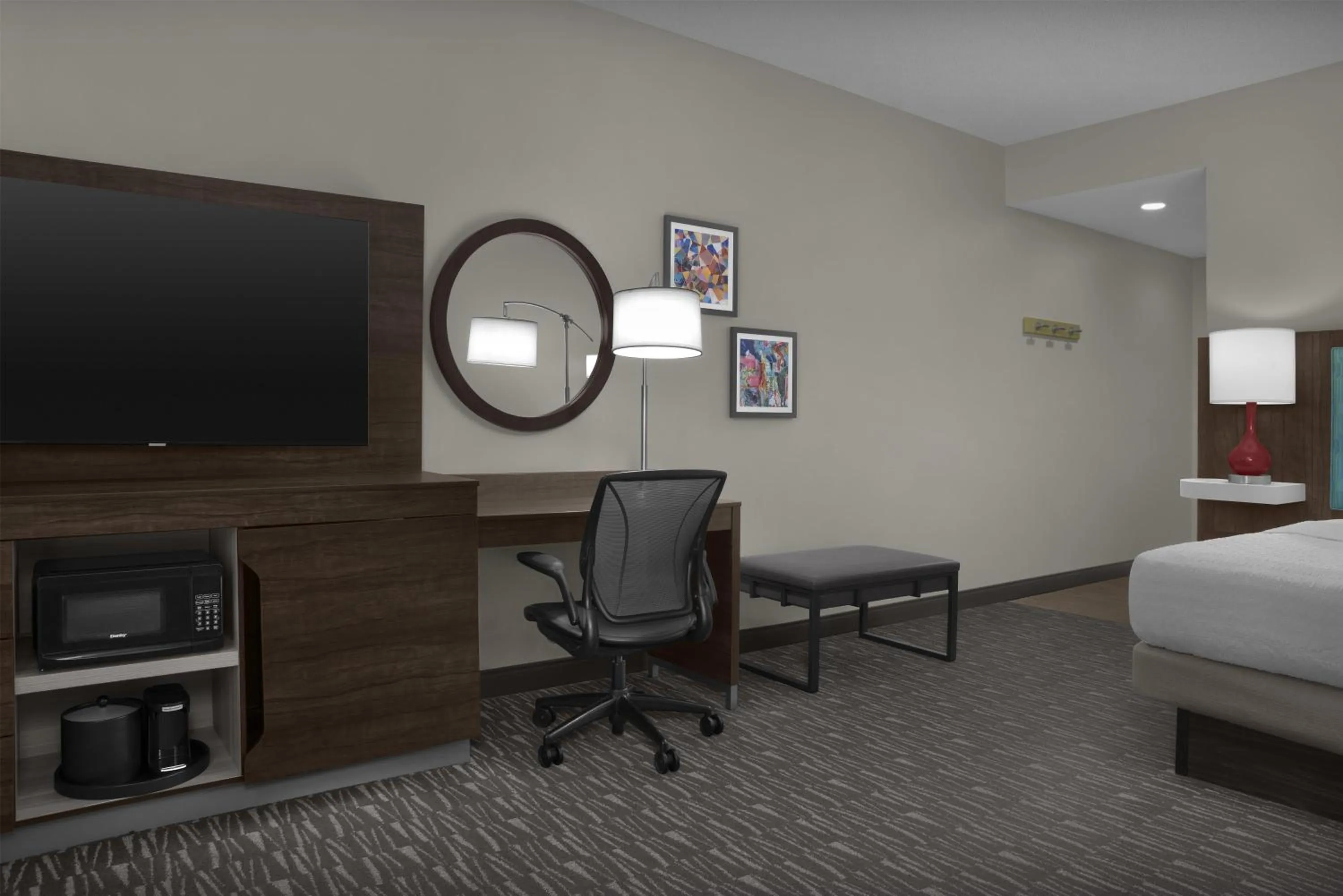 Living room, Bed in Hampton Inn & Suites Lakeland-South Polk Parkway