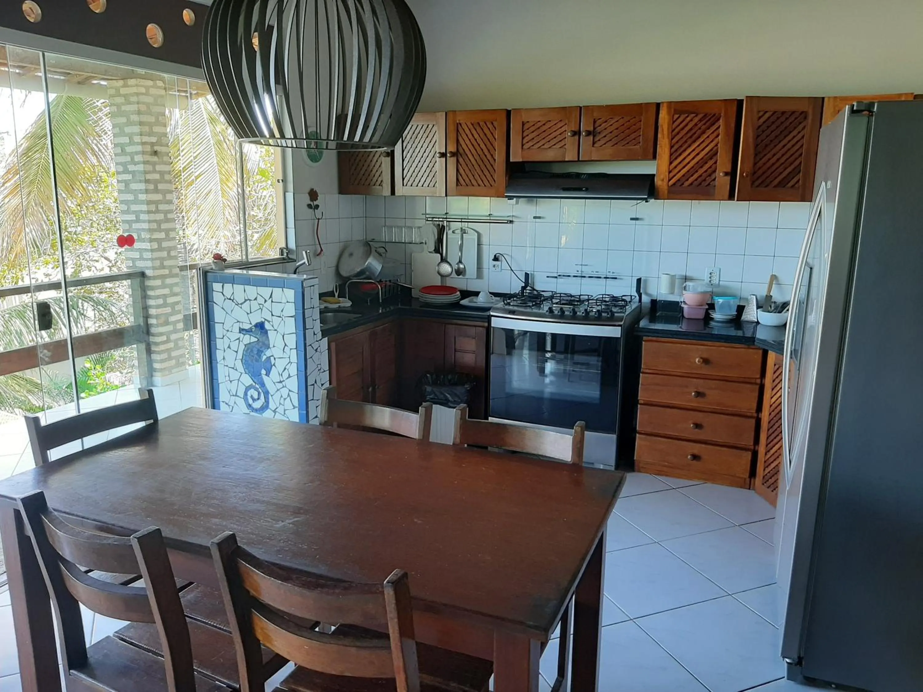 Kitchen or kitchenette in Pousada Cavalo Marinho