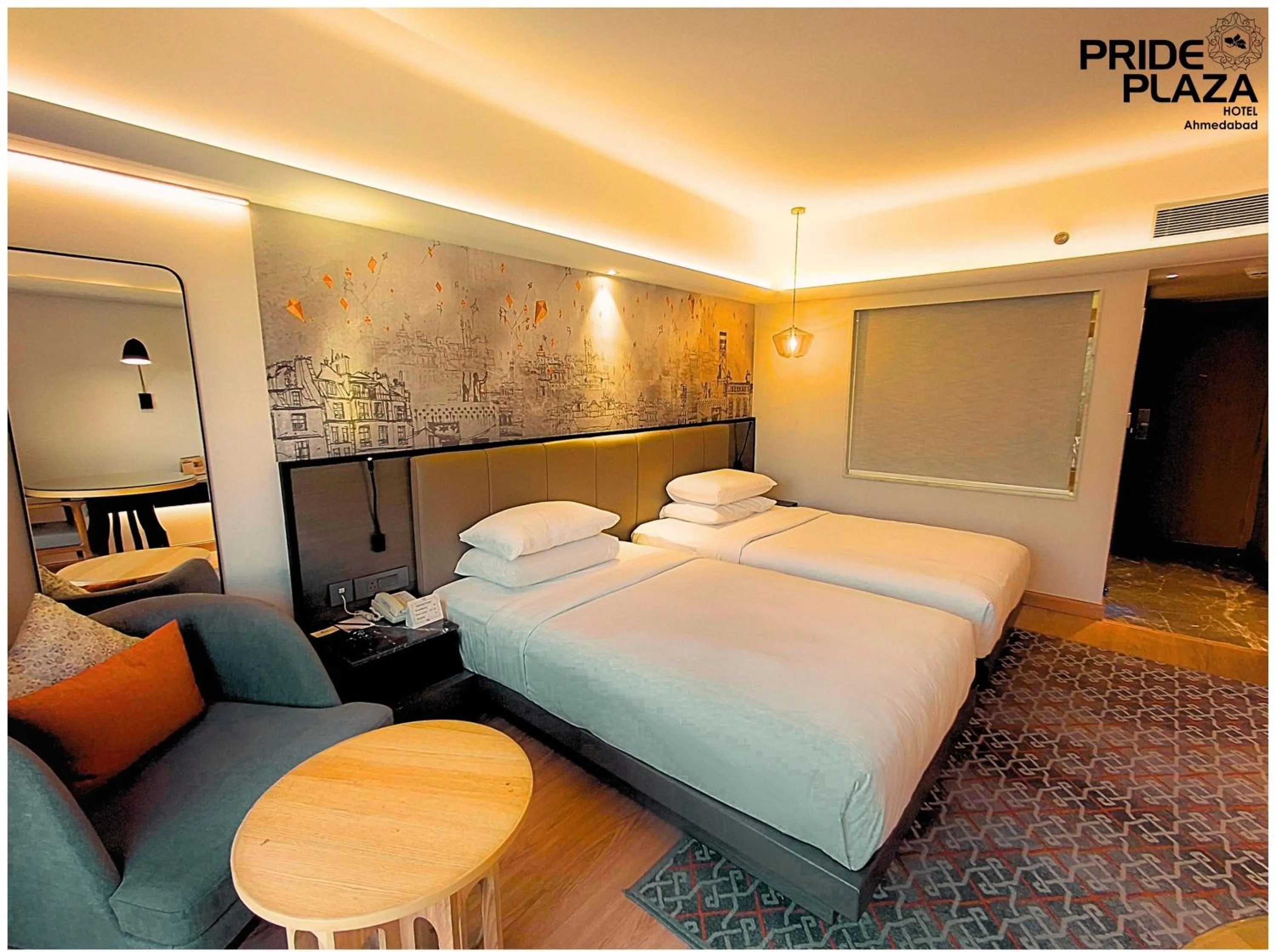 Bed in Pride Plaza Hotel, Ahmedabad