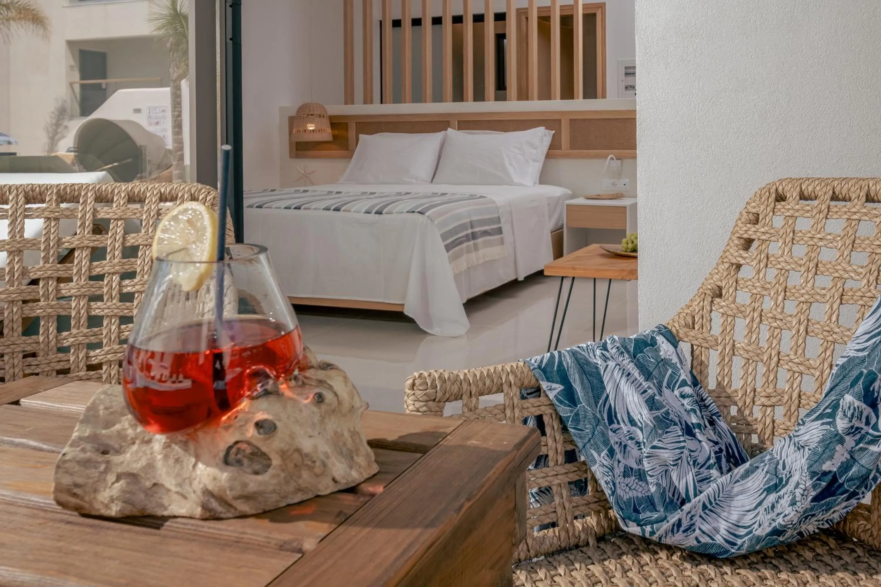 Balcony/Terrace, Bed in Galazio Beach Resort