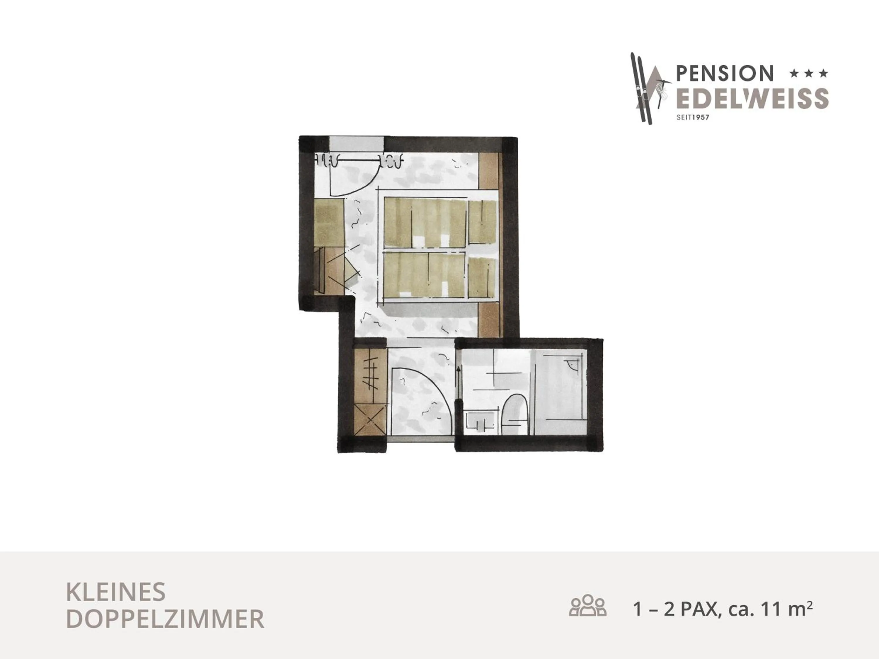 Photo of the whole room in Pension Edelweiss