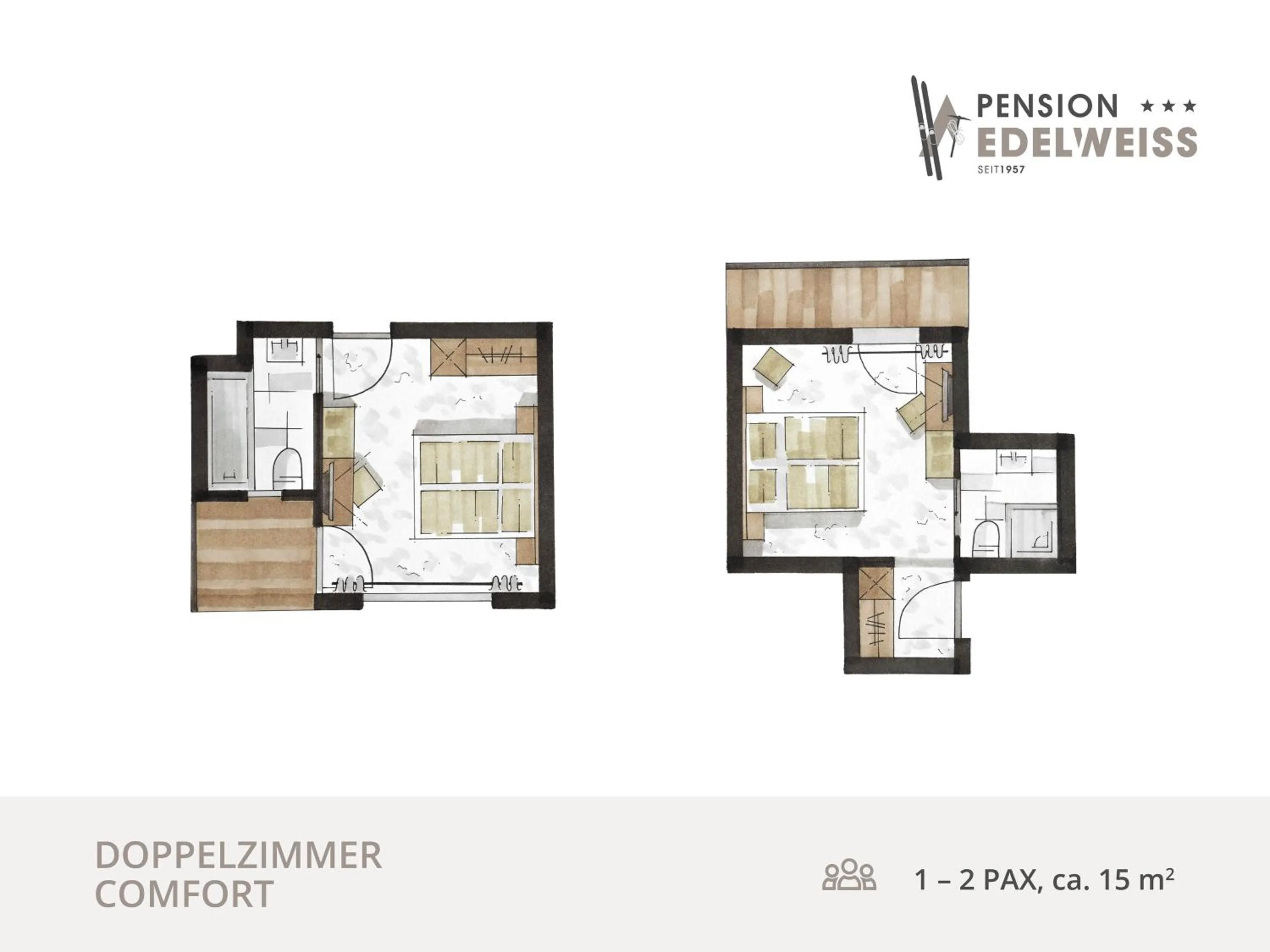 Photo of the whole room in Pension Edelweiss