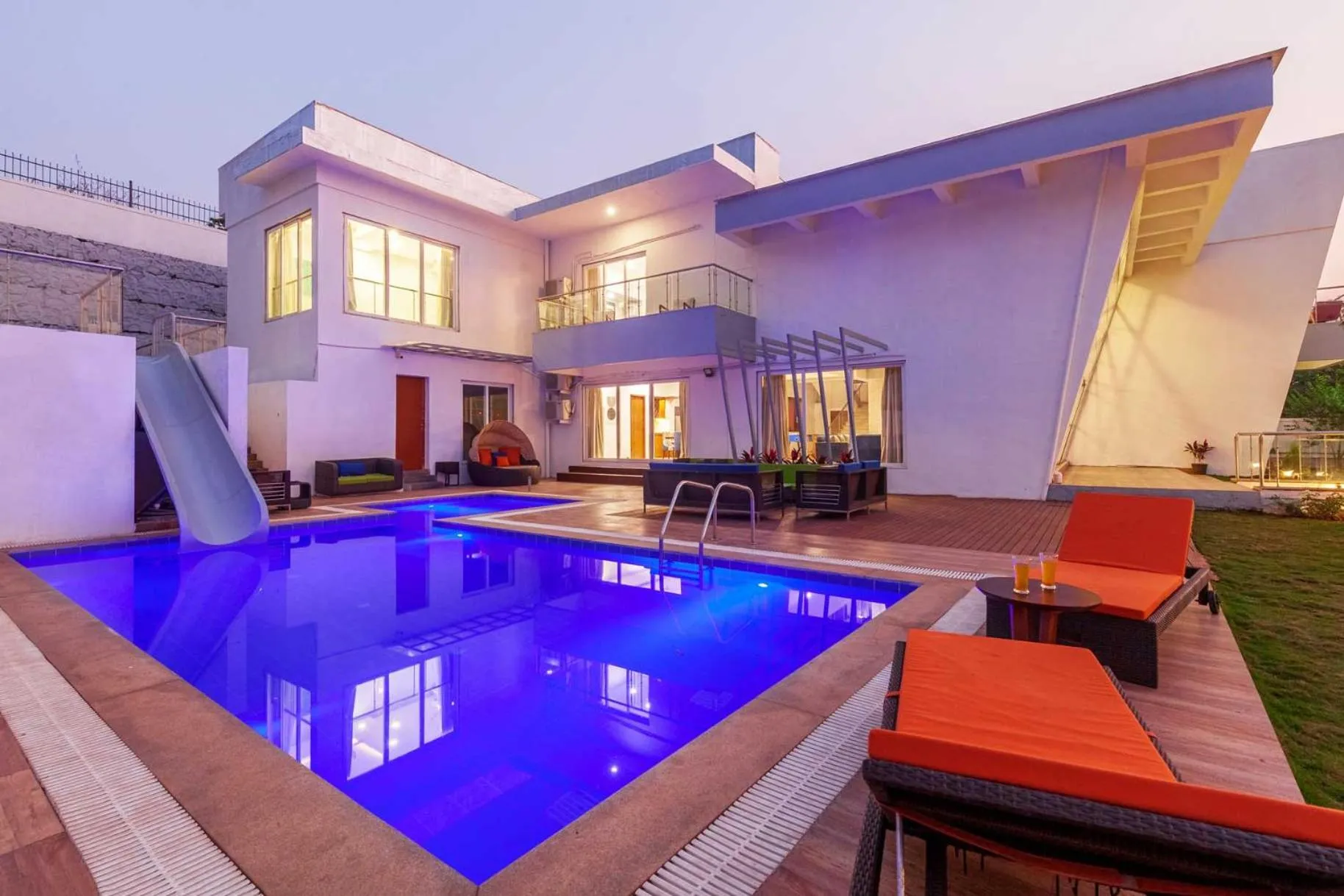 4BHK Villa with Private Pool in StayVista's White Pebbles - A Villa with Theater Room & Swimming Pool