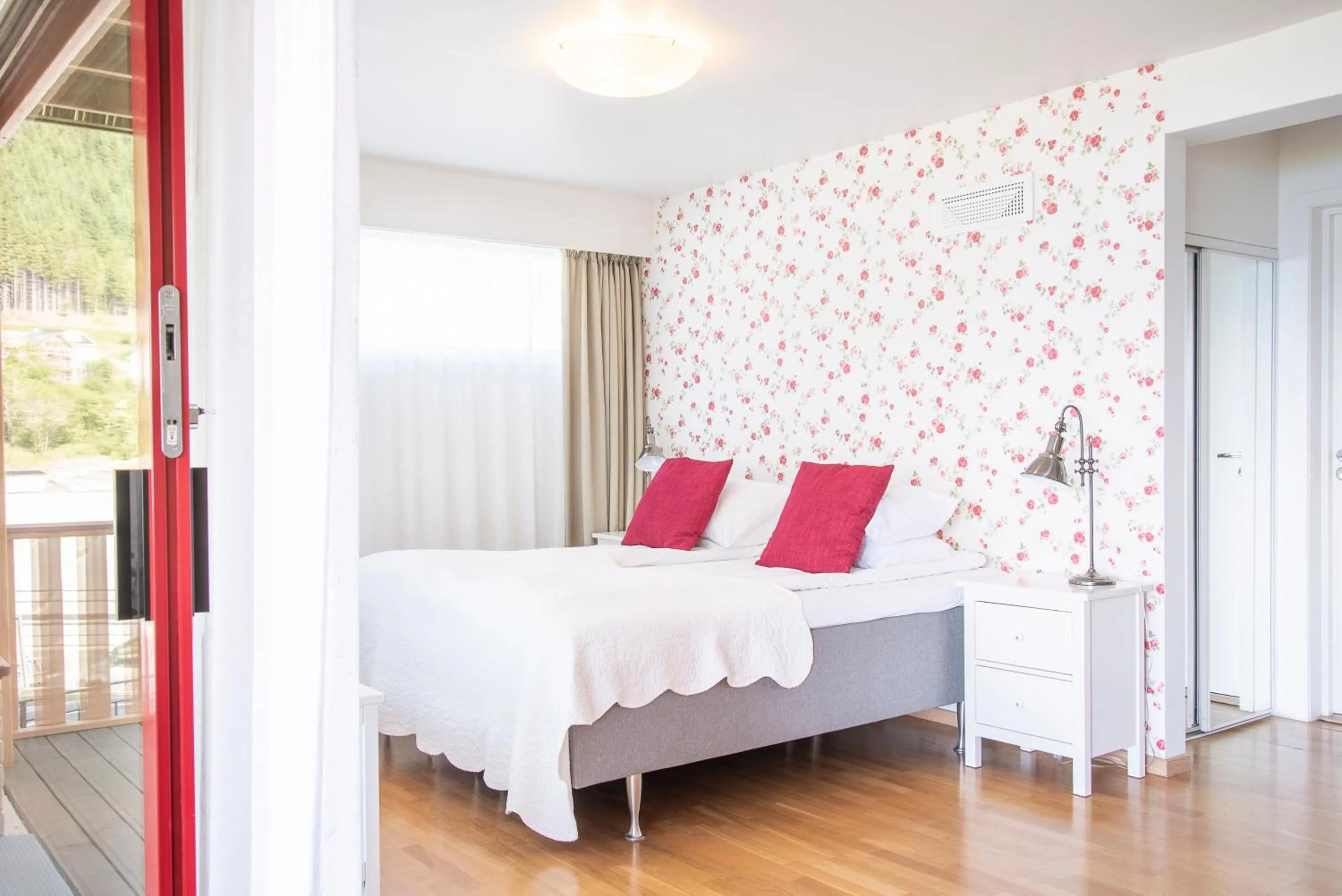 Bed in Lavik Fjord Hotel & Apartments