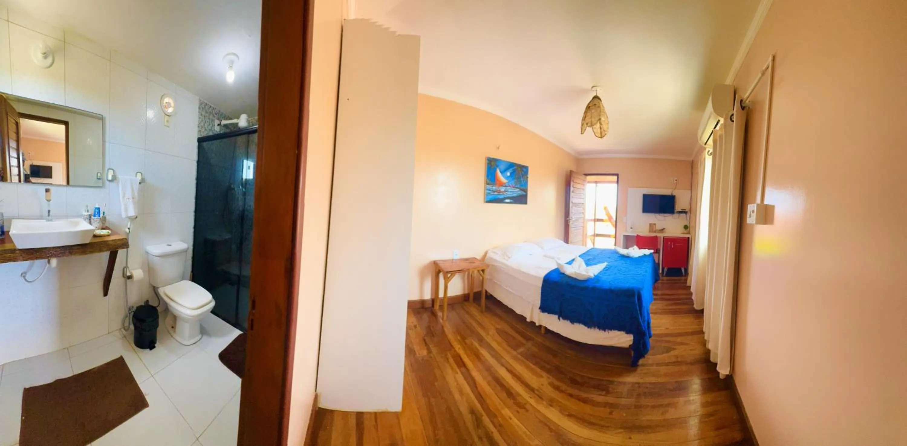 Bathroom, Bed in PKL - Pousada Kite Life