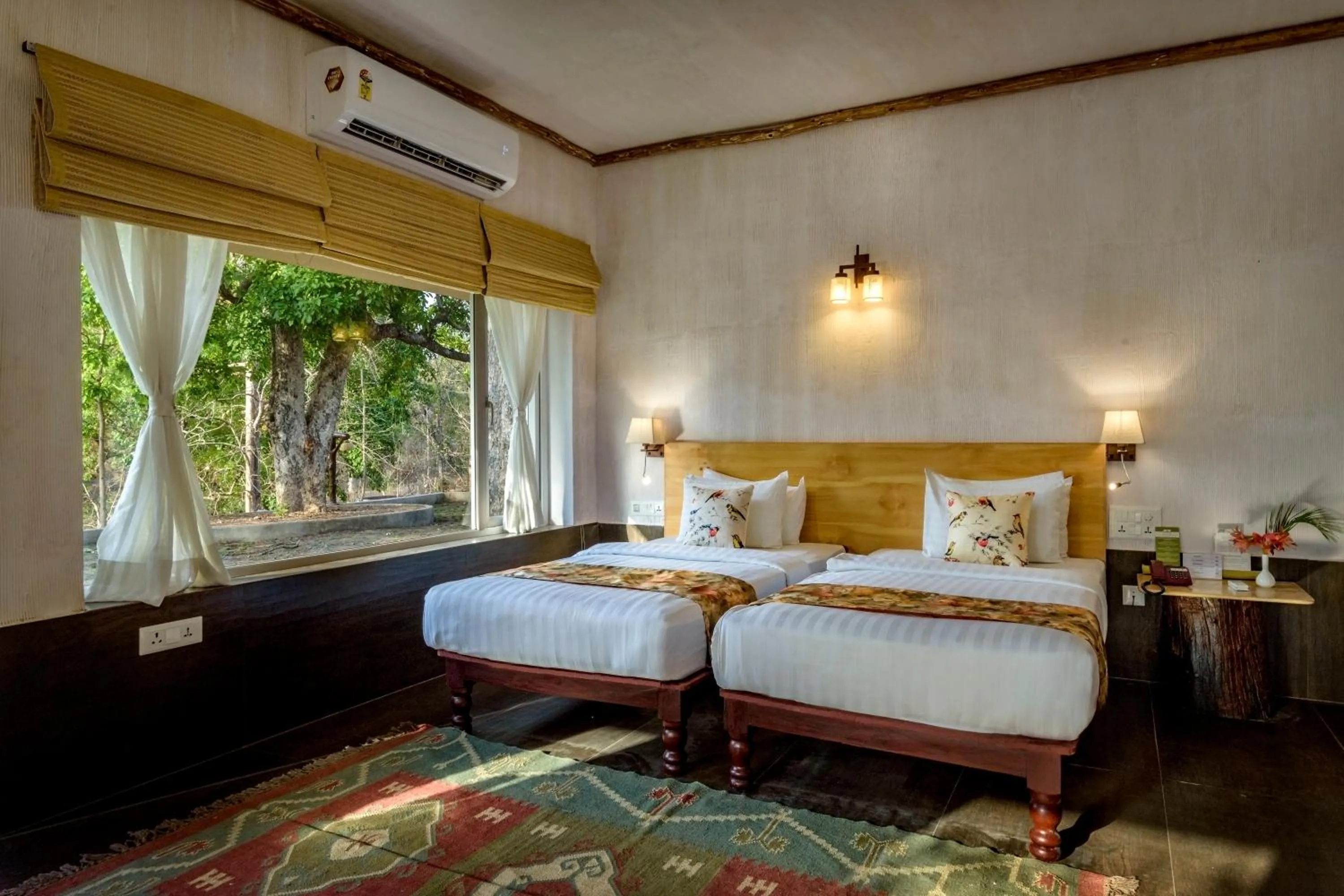 Bed in The Riverwood Forest Retreat Pench