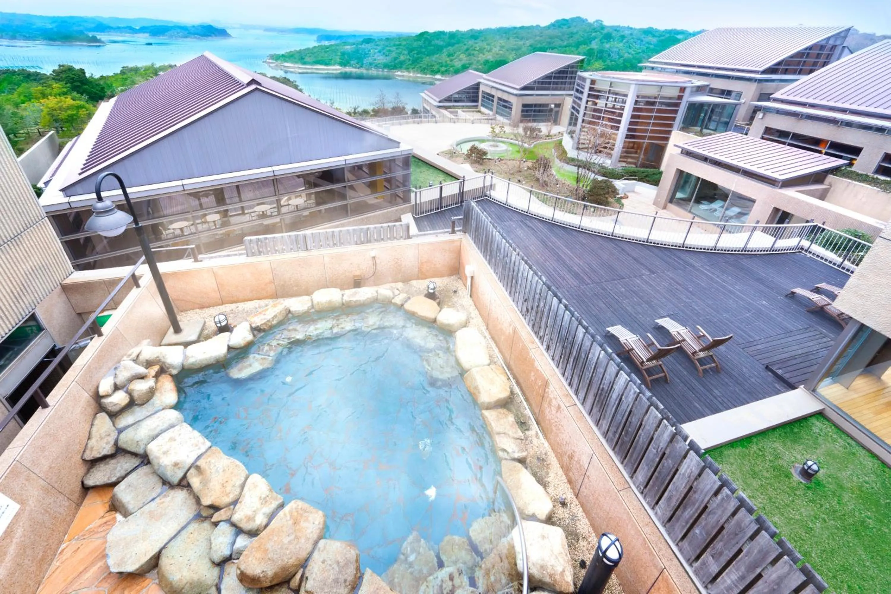 Hot Spring Bath in Miyako Resort Okushima Aqua Forest