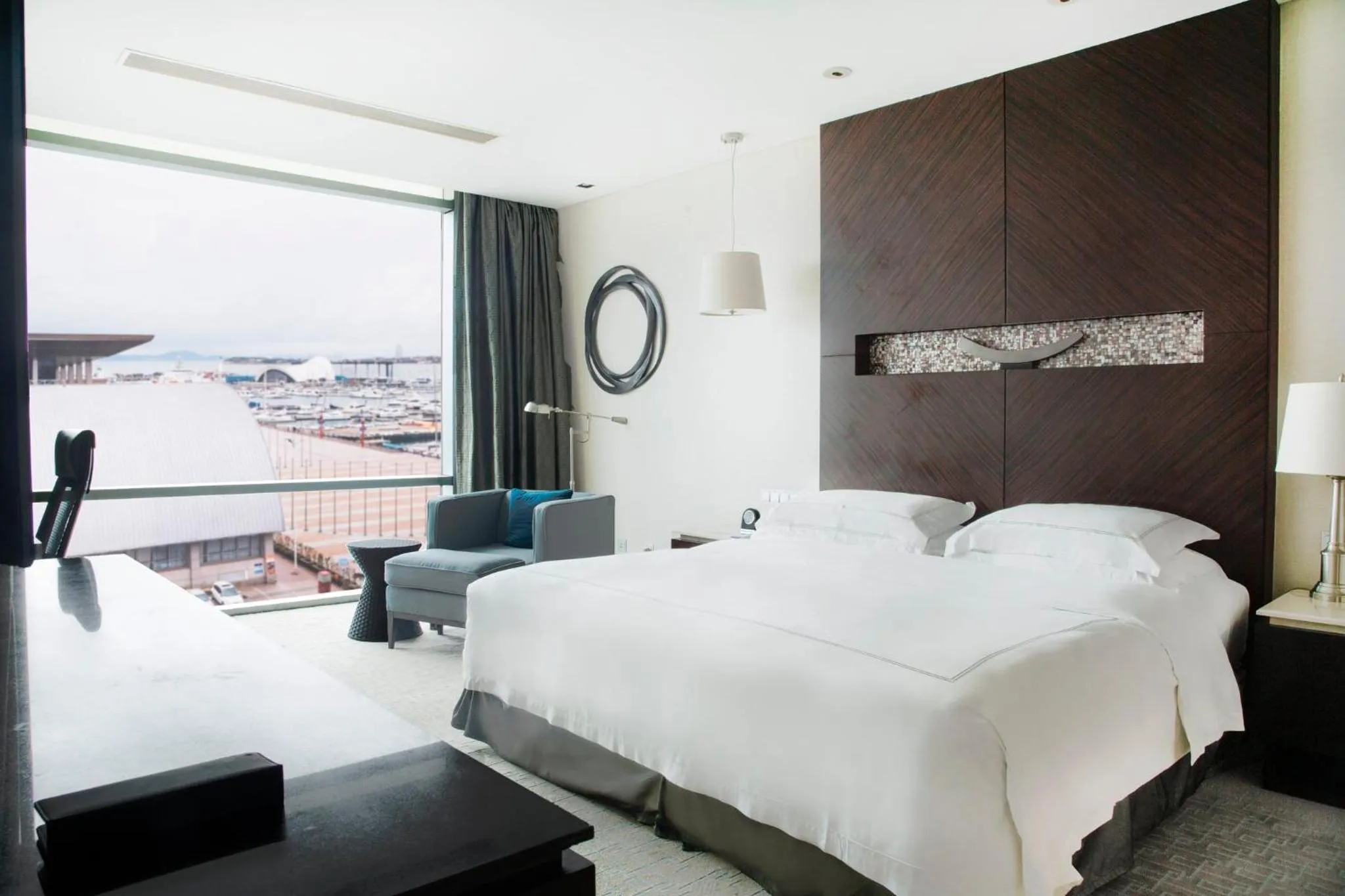 Bedroom, Bed in InterContinental Qingdao by IHG l Inside the Olympic Sailing Center l May Fourth Square