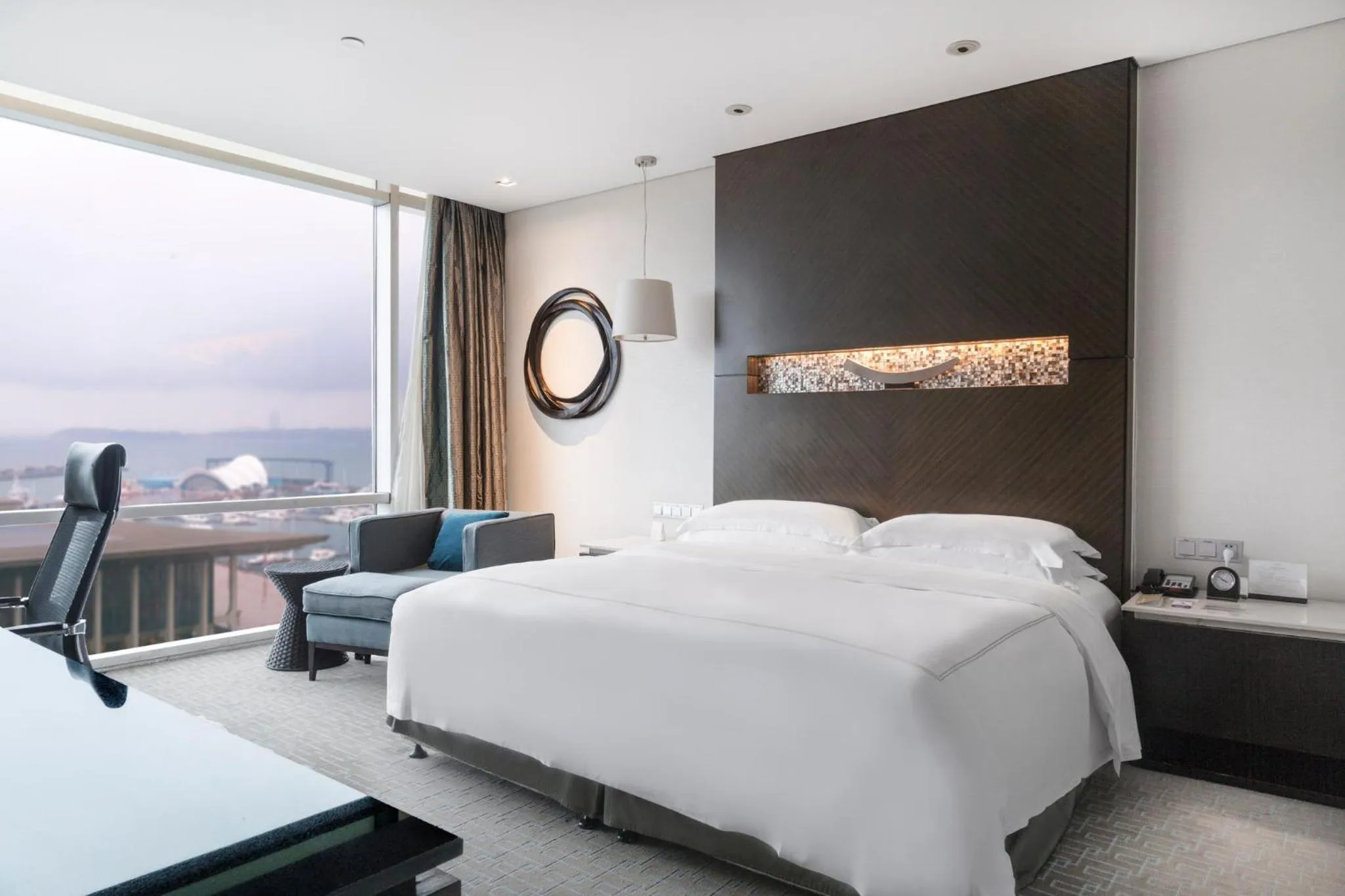 Bedroom, Bed in InterContinental Qingdao by IHG l Inside the Olympic Sailing Center l May Fourth Square