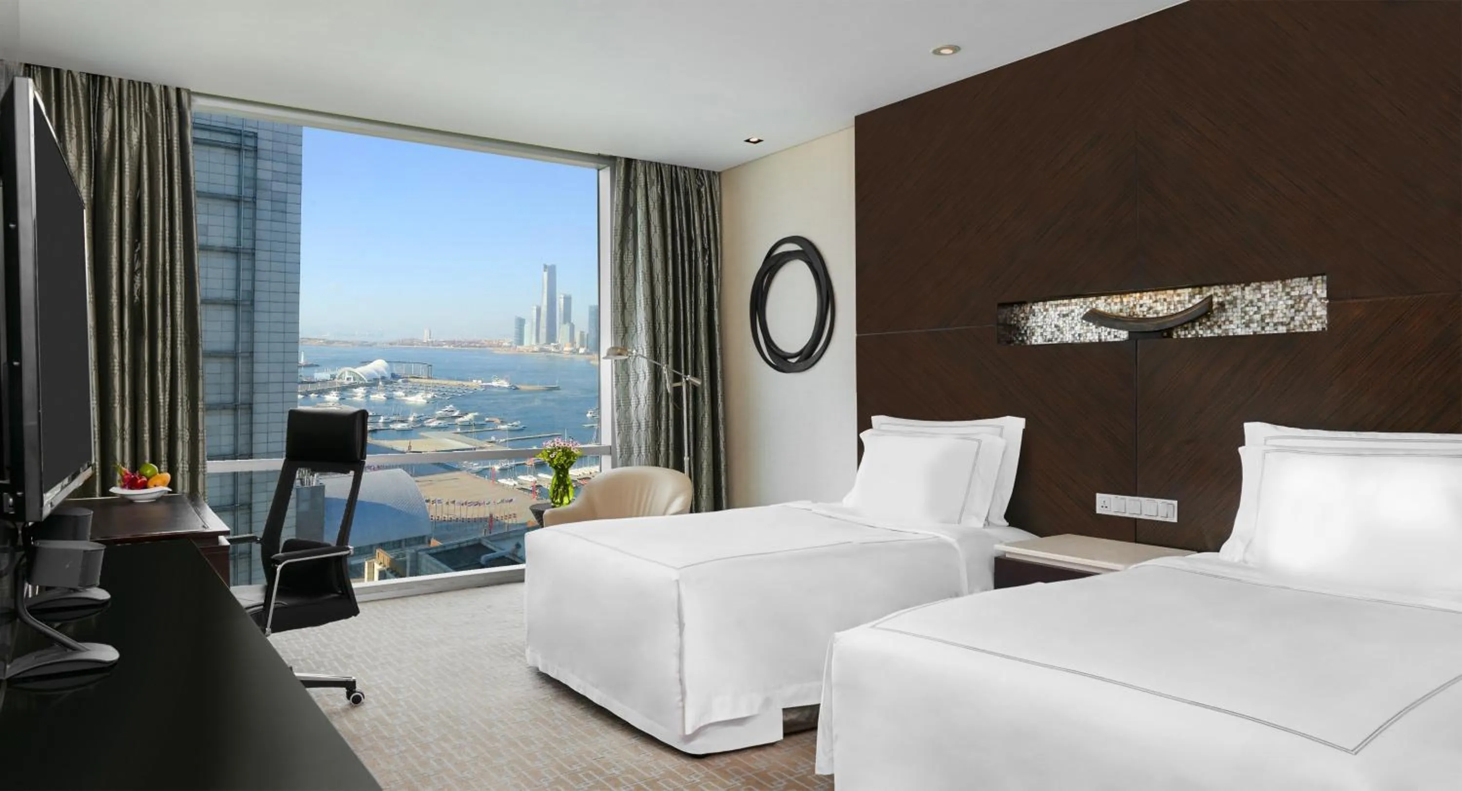 Photo of the whole room, Bed in InterContinental Qingdao by IHG l Inside the Olympic Sailing Center l May Fourth Square