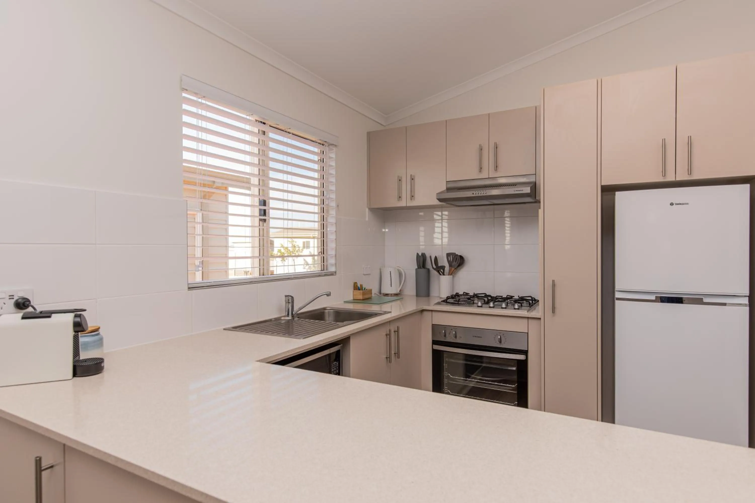 kitchen in Kalbarri Red Bluff Tourist Park