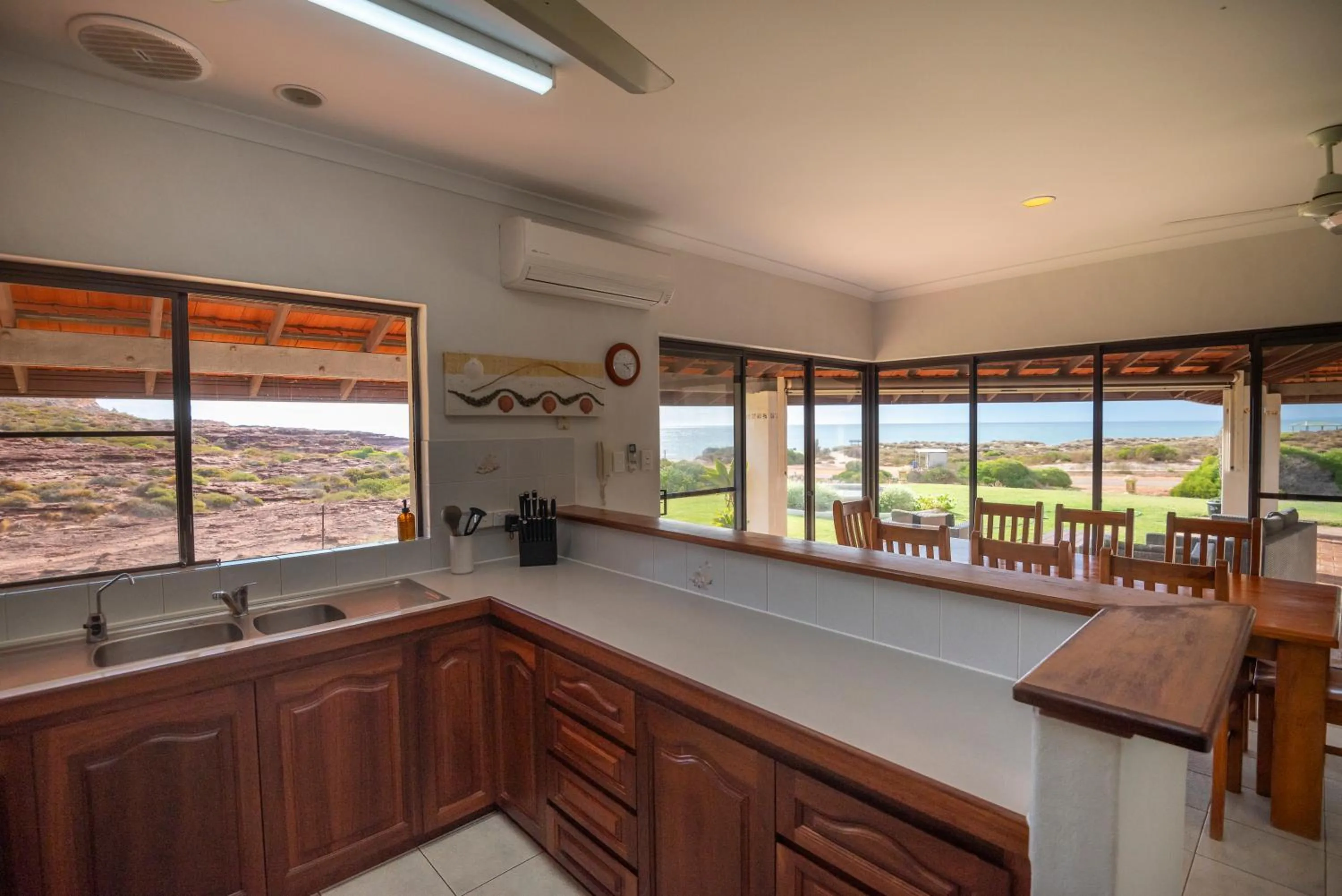 kitchen in Kalbarri Red Bluff Tourist Park