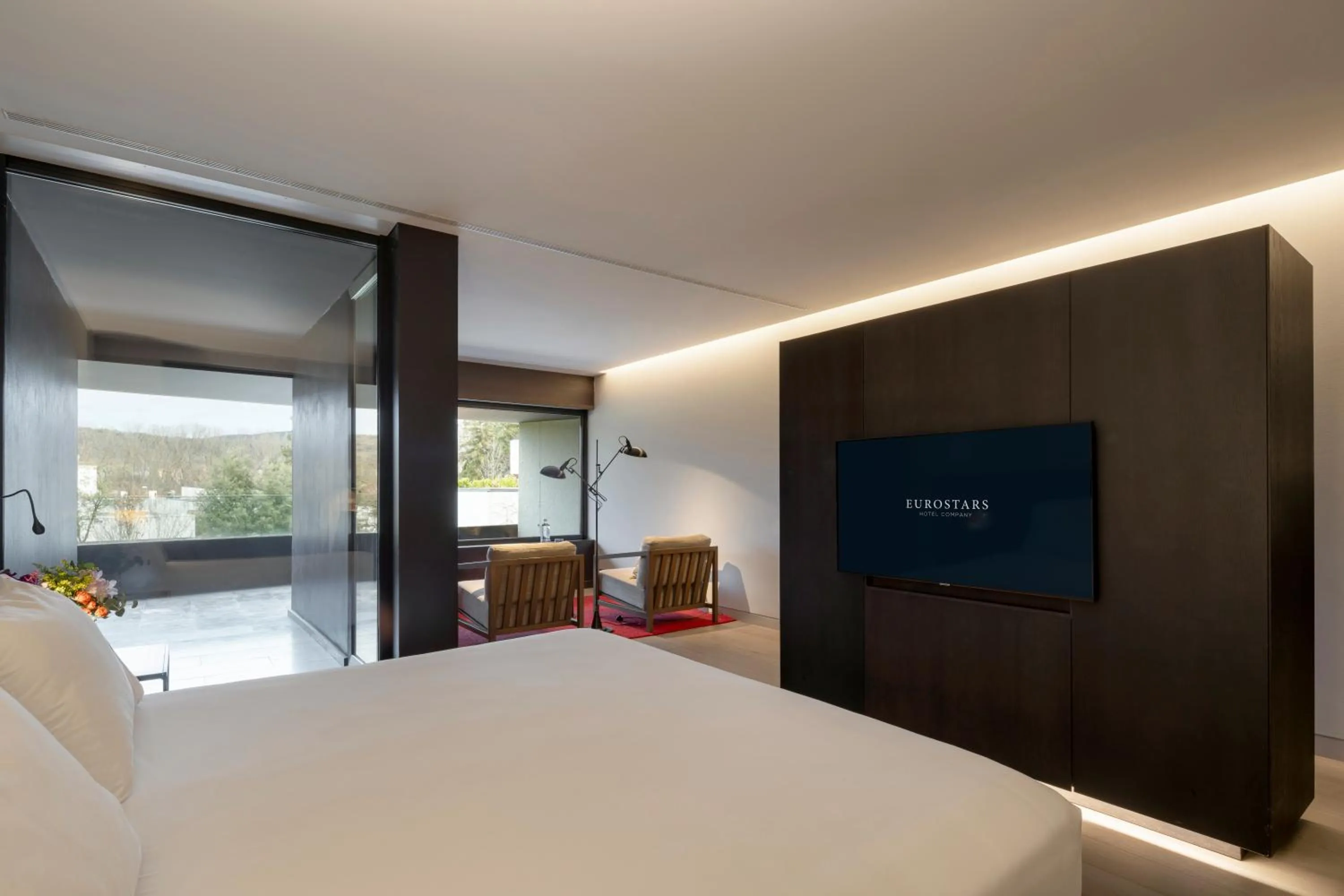 Bed in Eurostars Pamplona