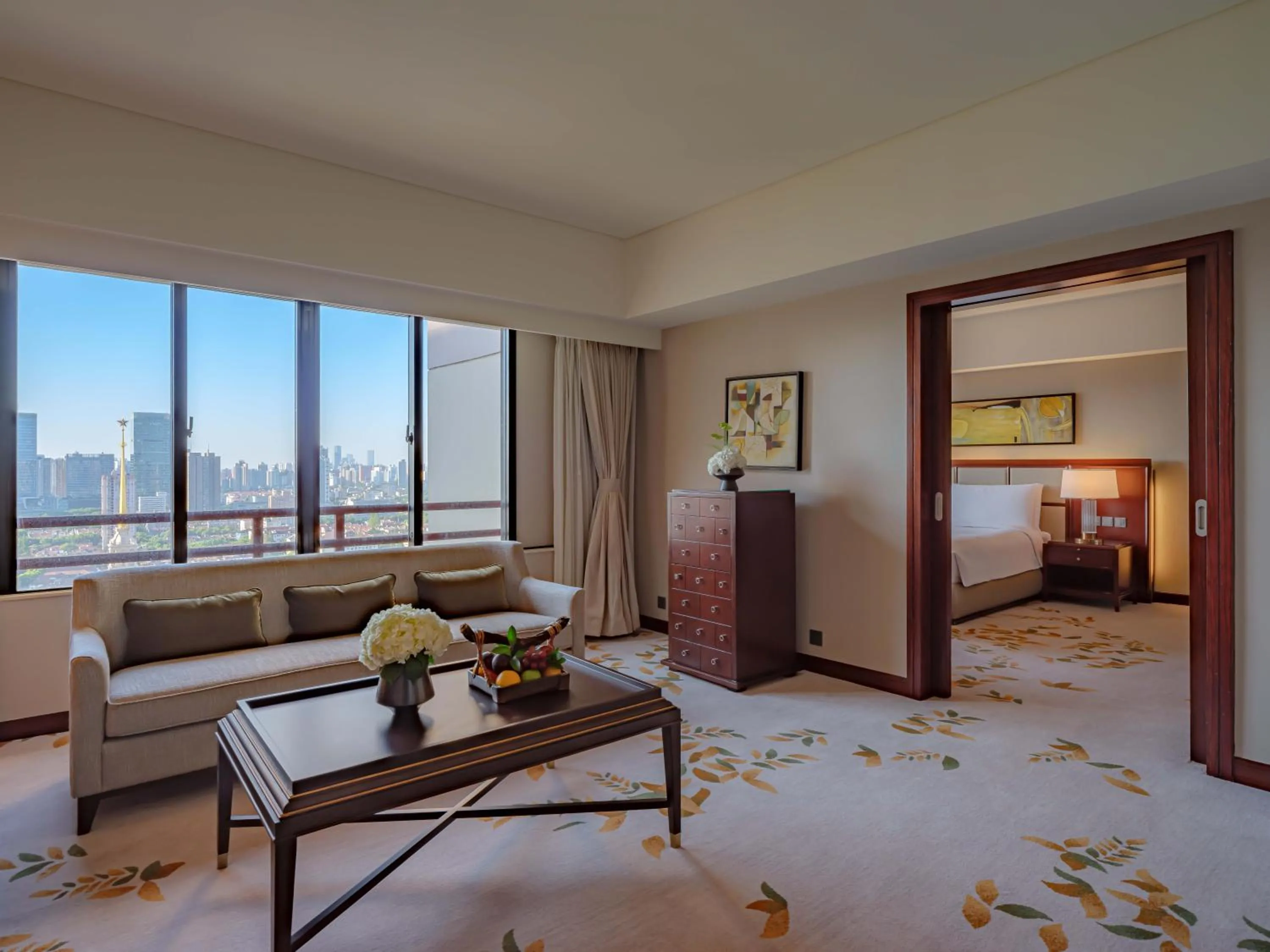 Living room, Bed in The Portman Ritz-Carlton Shanghai