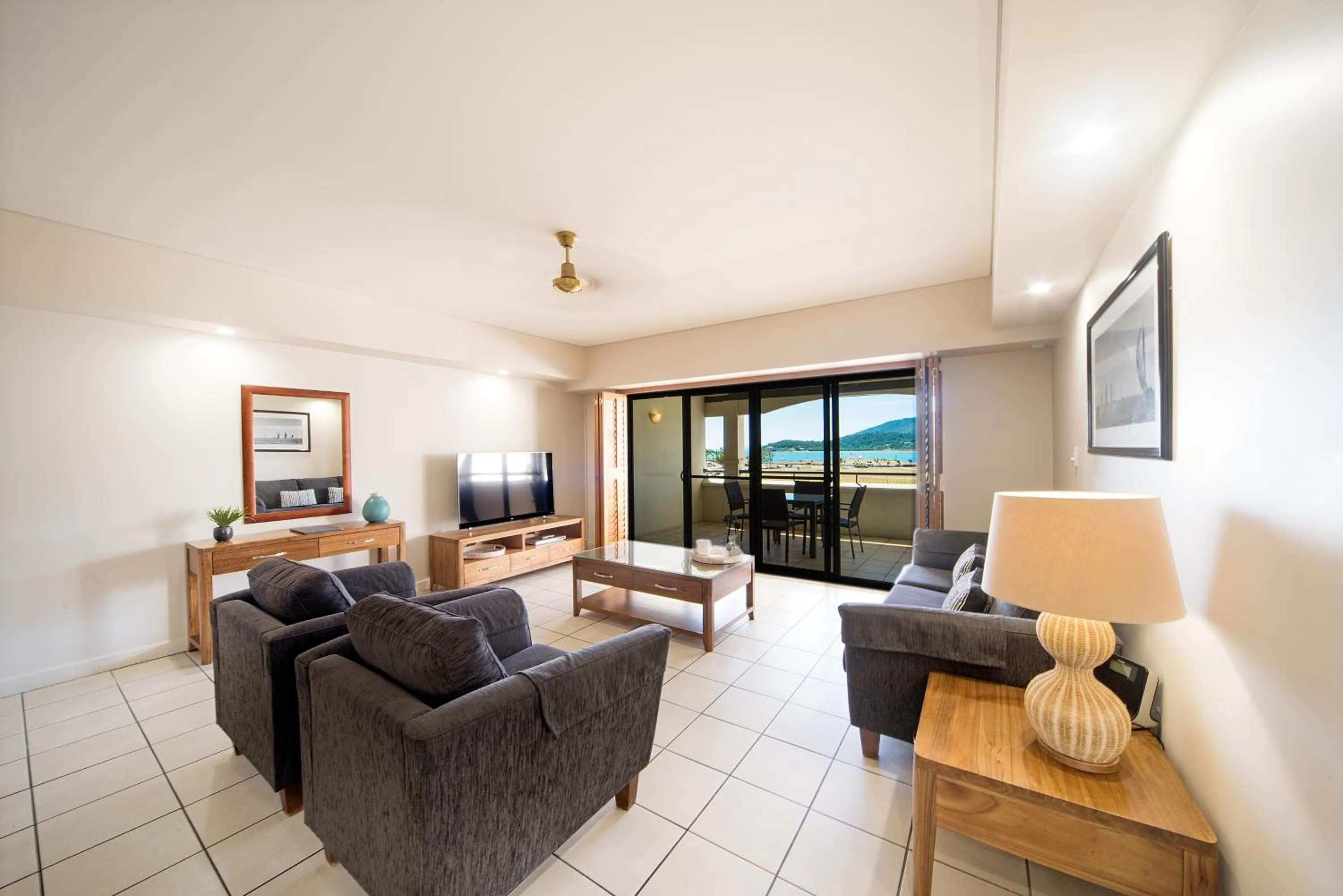 Living room in Portside Whitsunday Luxury Holiday Apartments