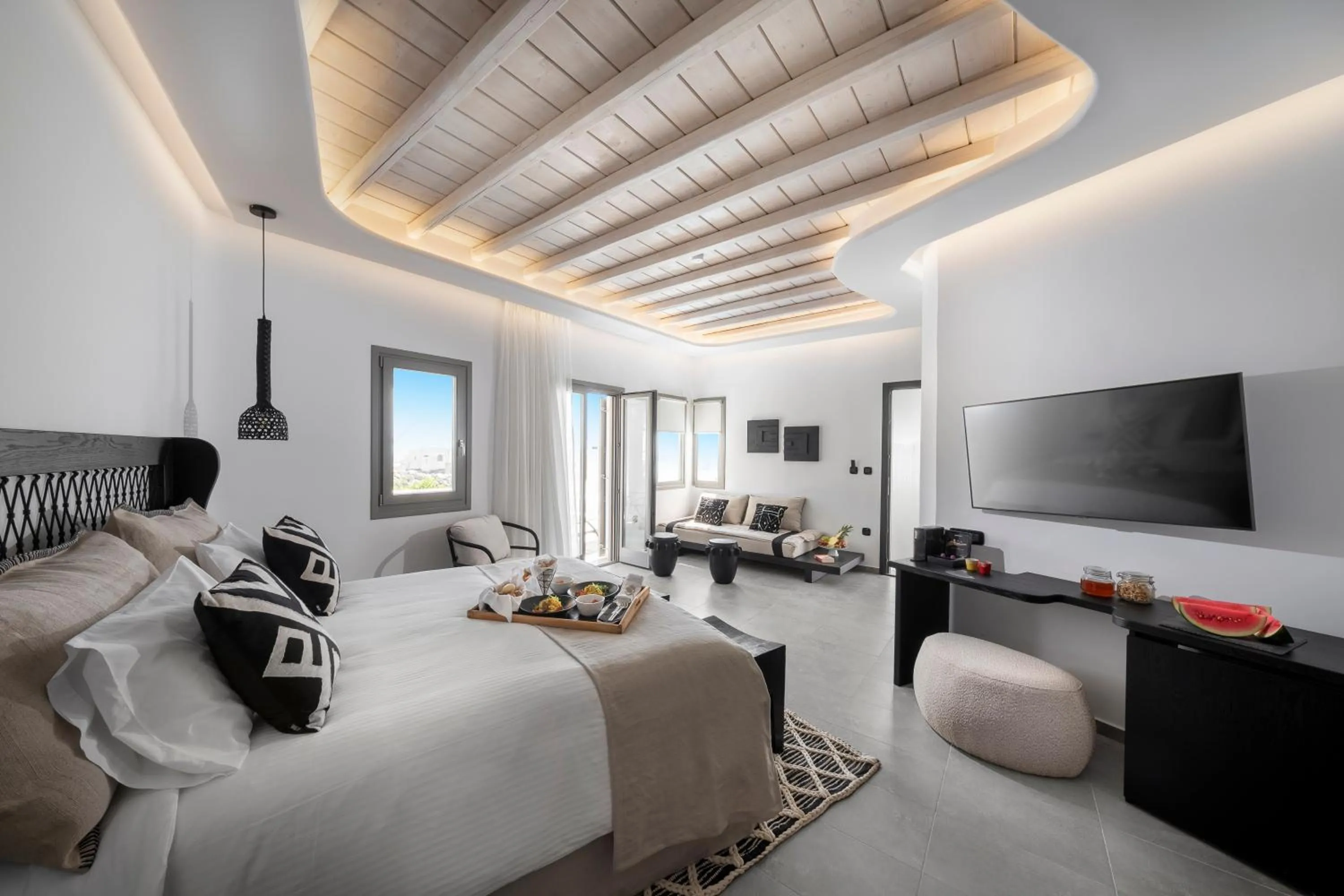 Bed in Deliades Hotel