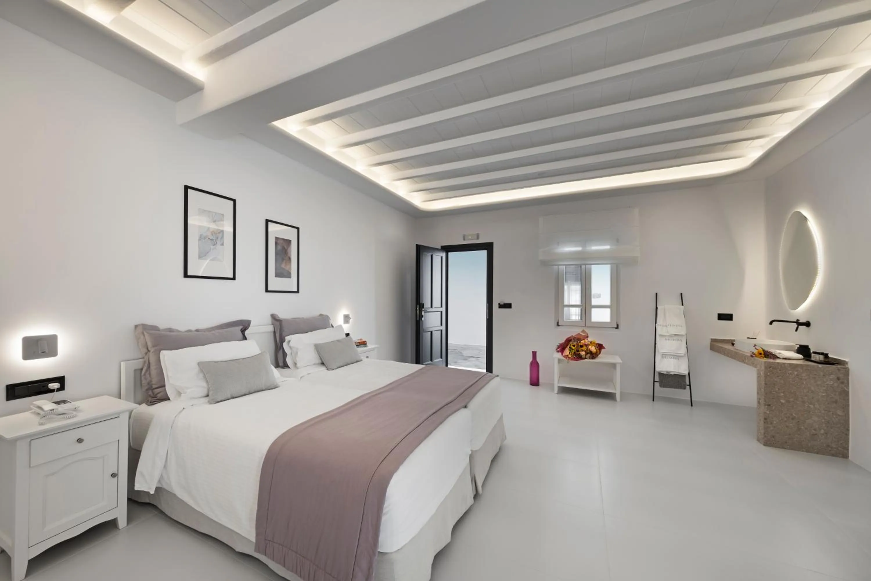 Bed in Deliades Hotel