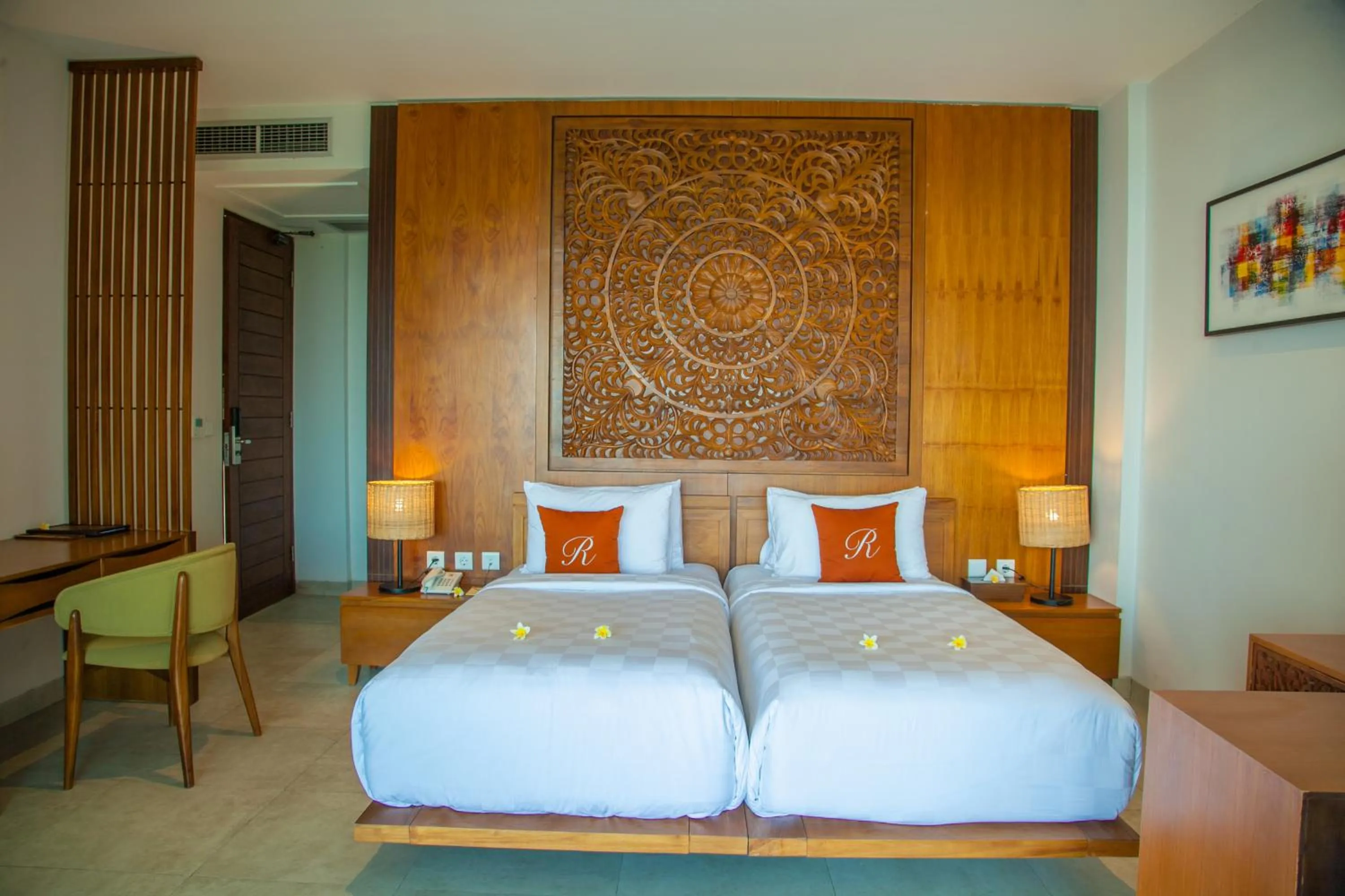 Bed in Rajavilla Lombok Resort - Seaside Serenity