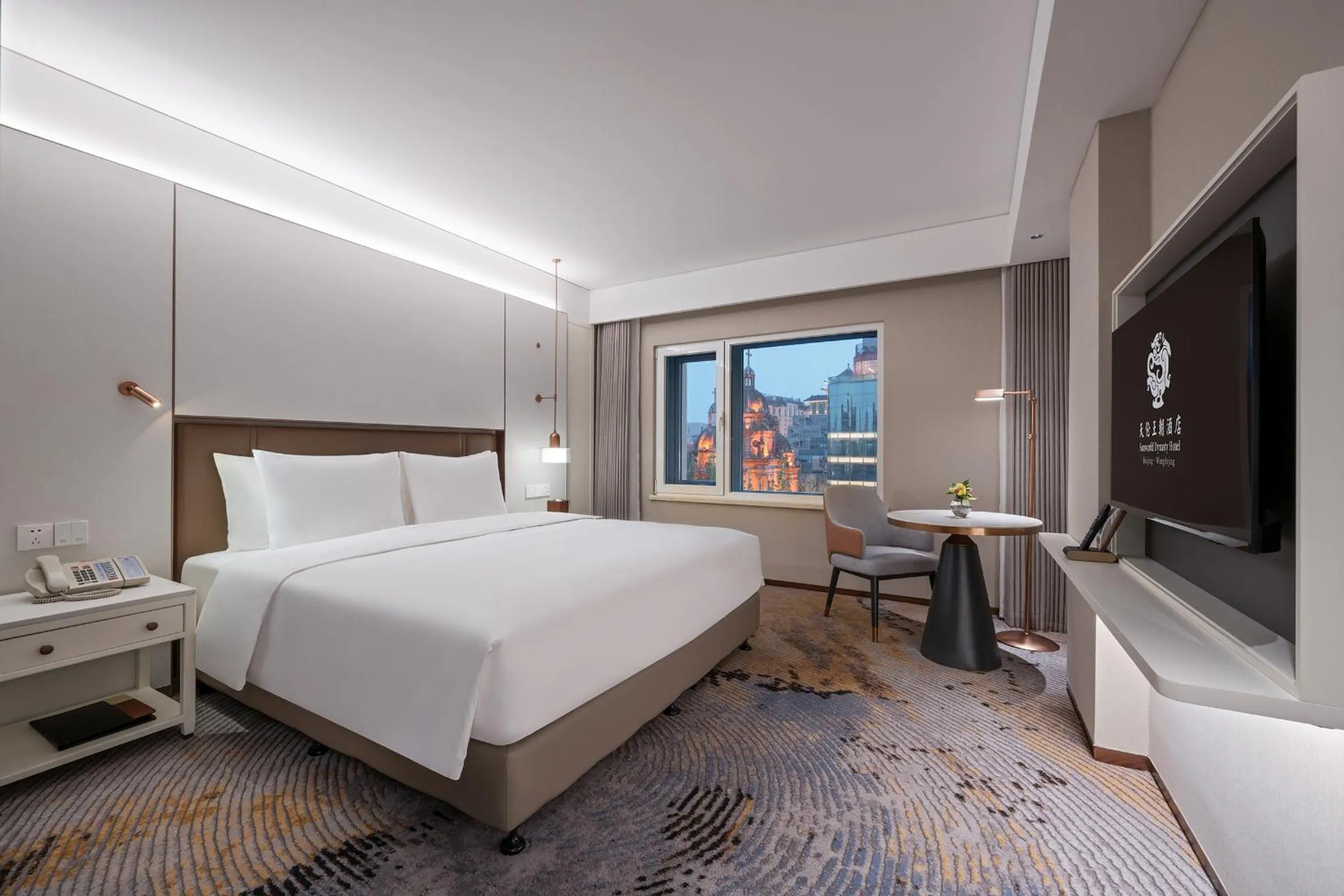 View (from property/room), Bed in Sunworld Dynasty Hotel Beijing Wangfujing