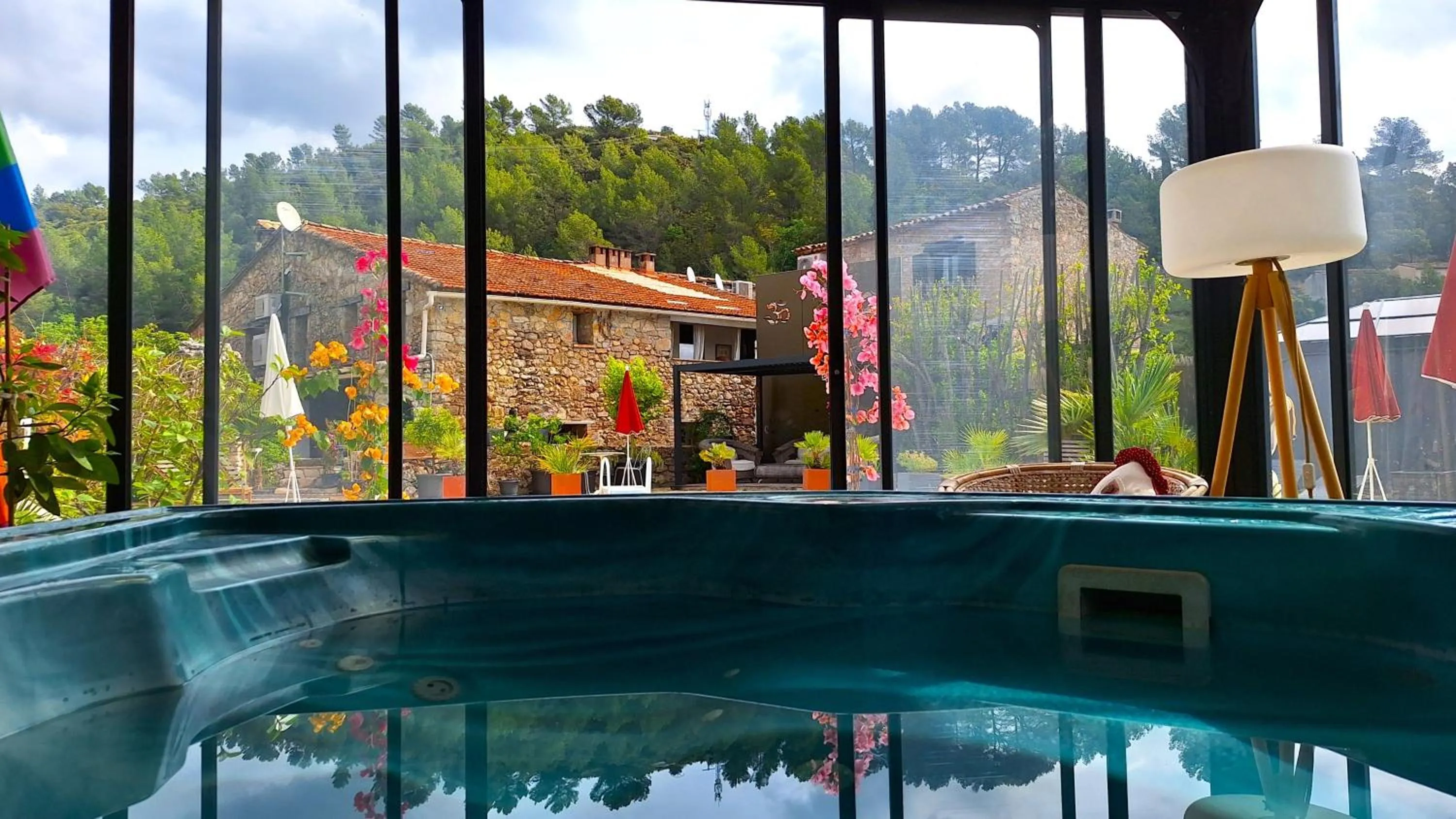 Hot Tub in La Bergerie Du Moulin