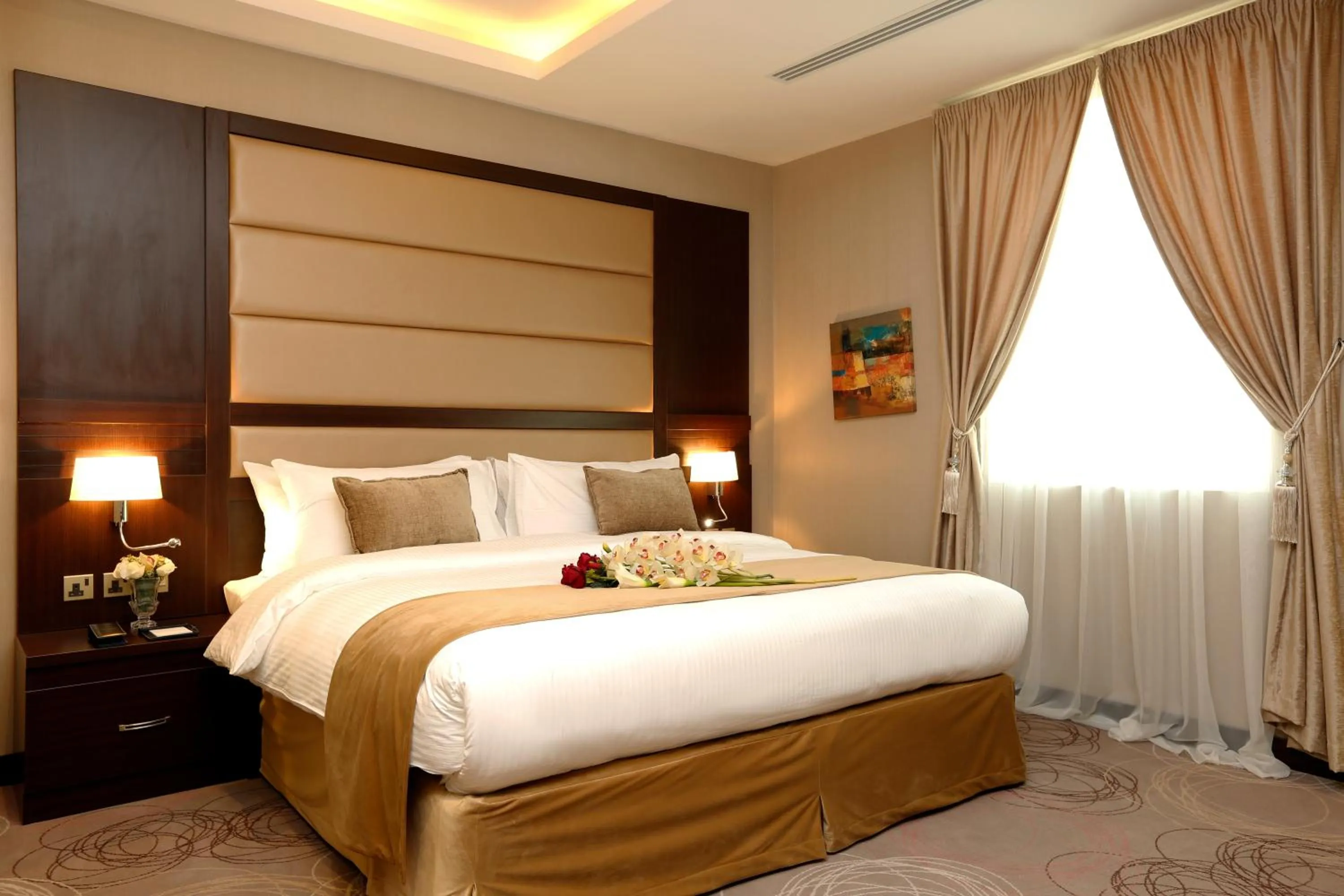 Bed in Swiss Flora Inn Hotel Riyadh