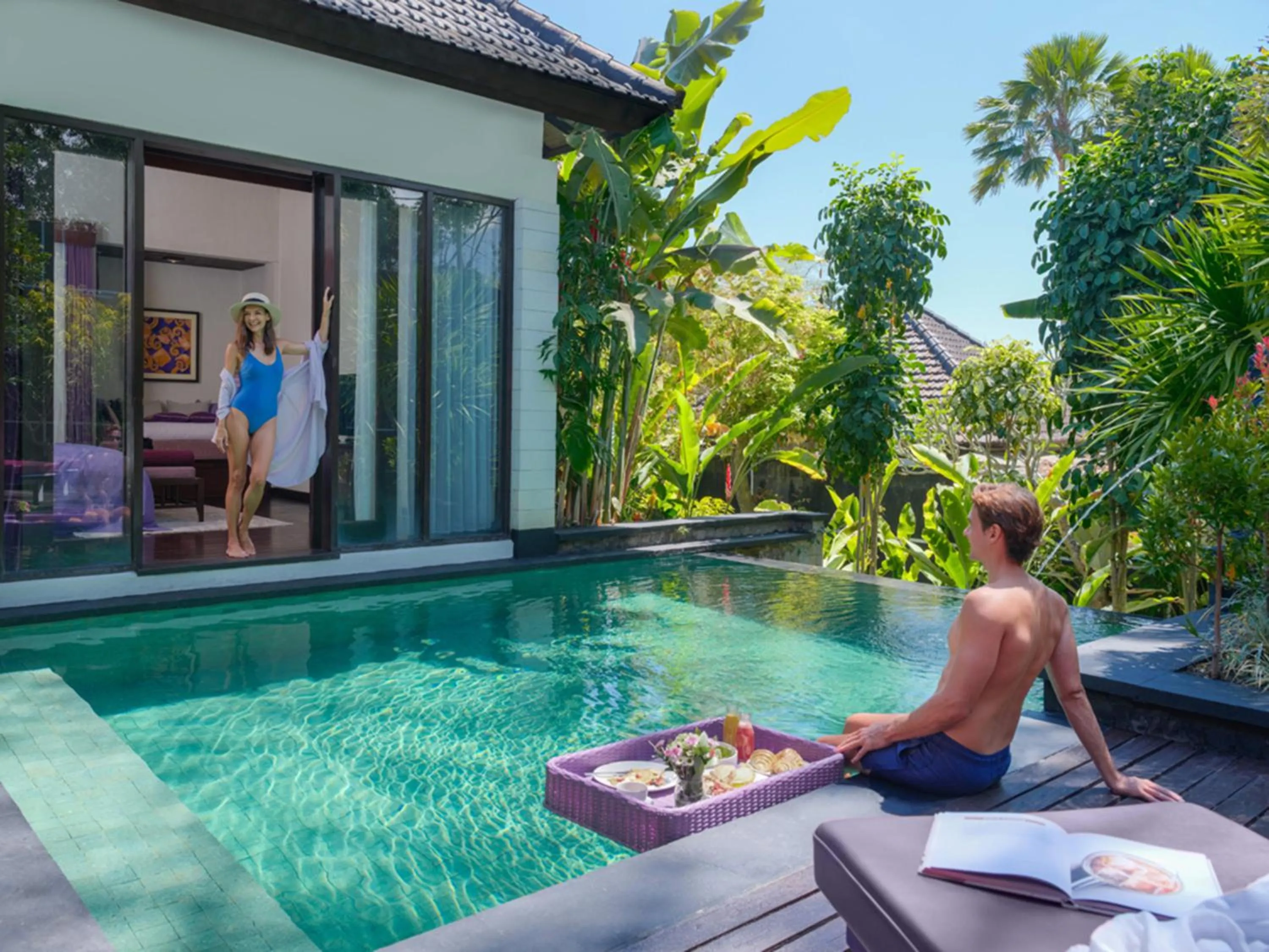 Swimming pool in The Ayu Kintamani Villa at Toya Devasya