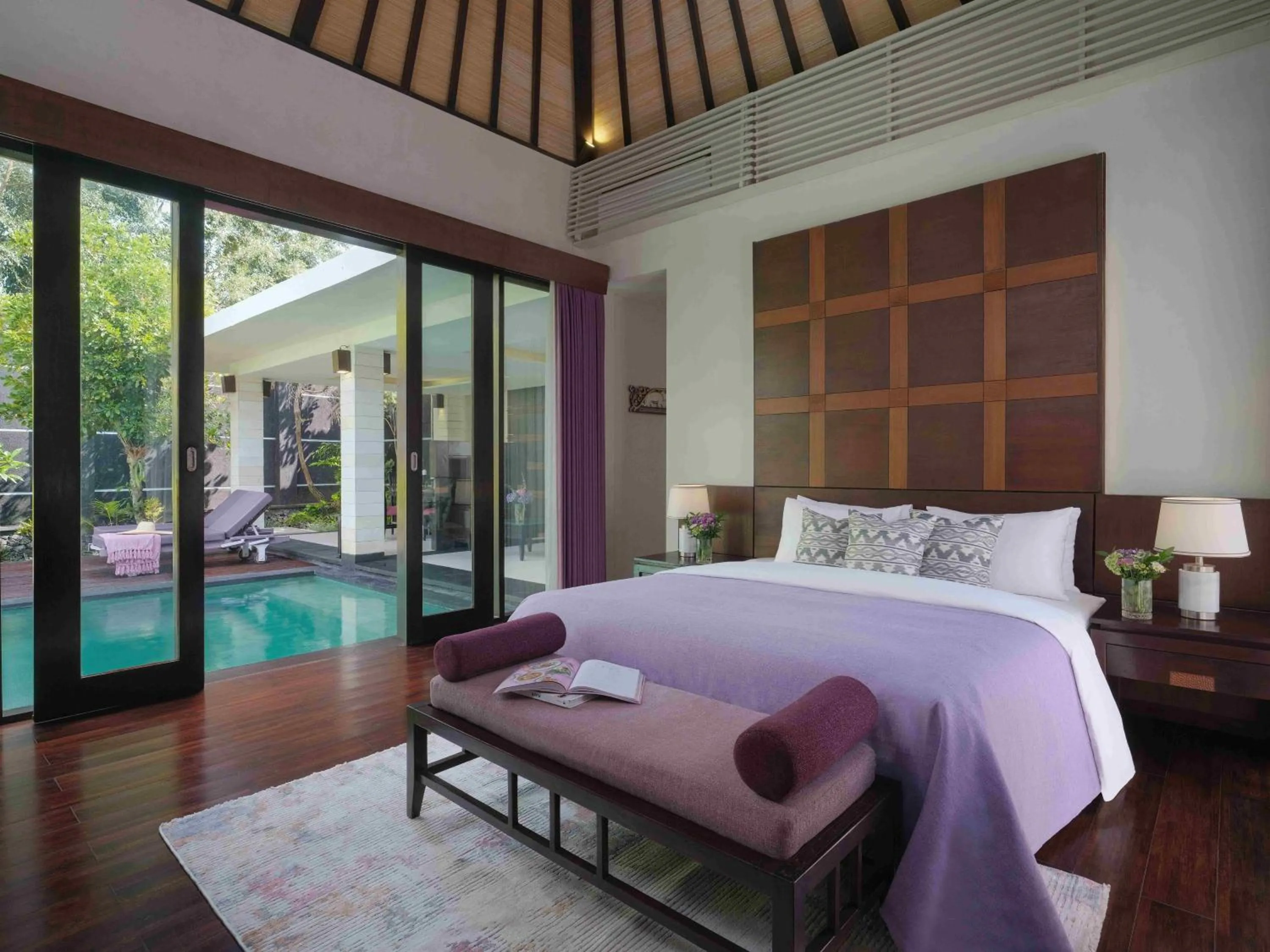 Bedroom, Bed in The Ayu Kintamani Villa at Toya Devasya