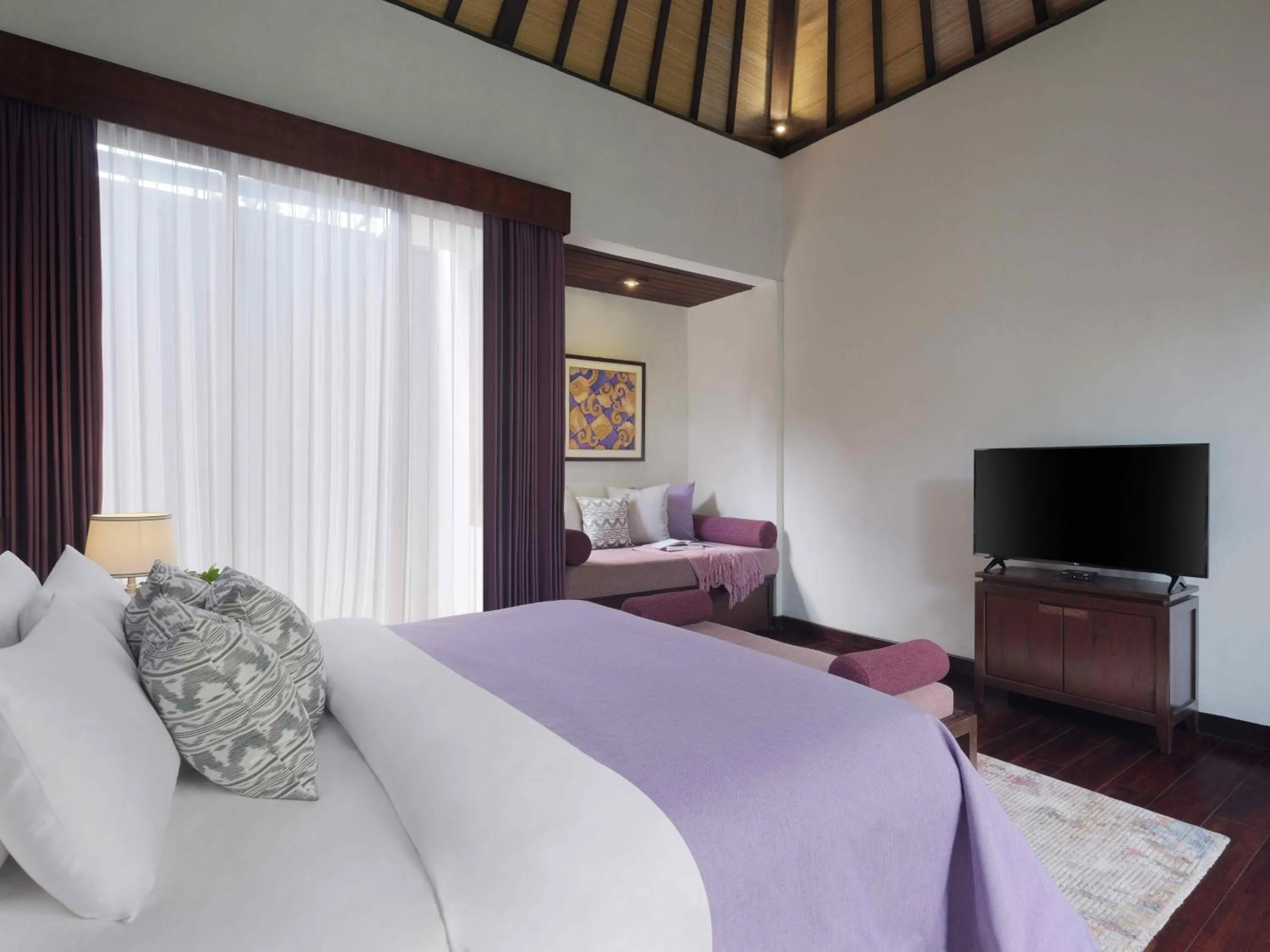 Bedroom, Bed in The Ayu Kintamani Villa at Toya Devasya